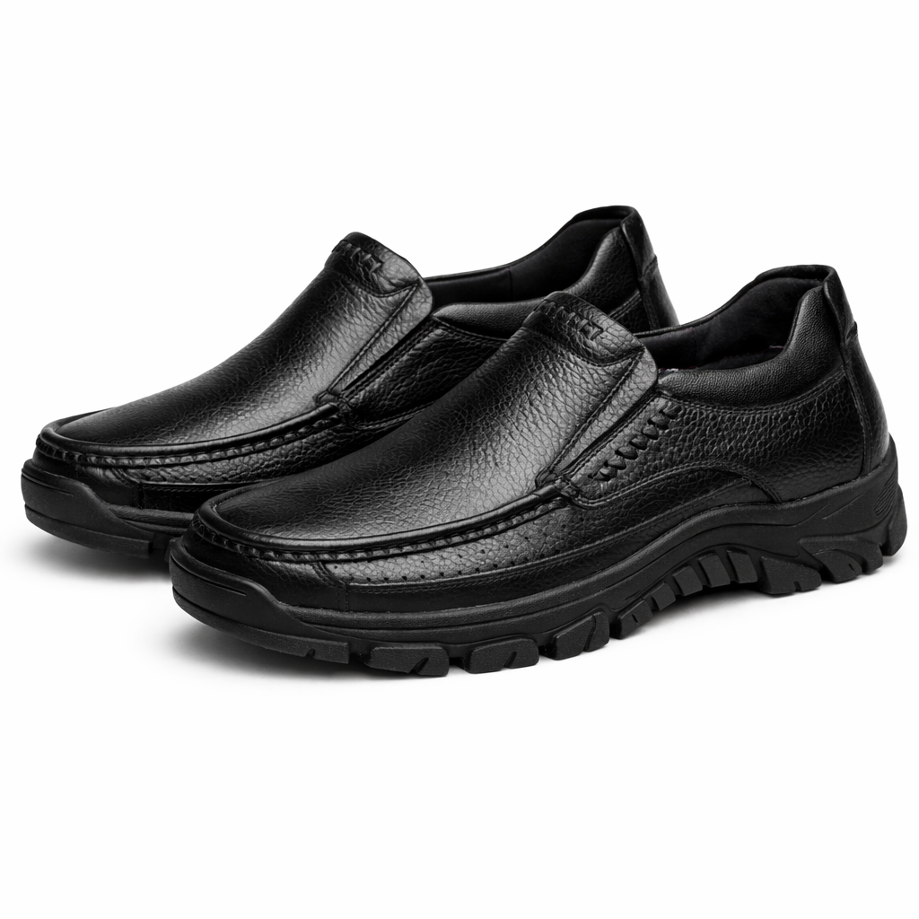 Men's Genuine Leather Platform Loafers - Active Comfort