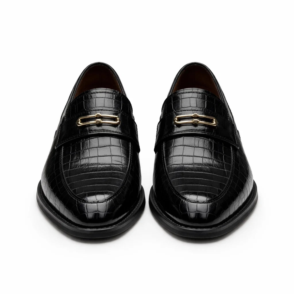 Men's Genuine Leather Platform Loafers - Aligatort Style
