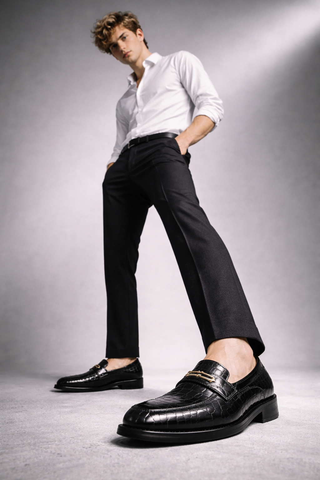 Men's Genuine Leather Platform Loafers - Aligatort Style