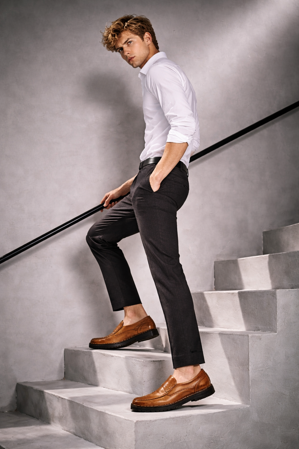 Men's Genuine Leather Platform Loafers - Legatto Style