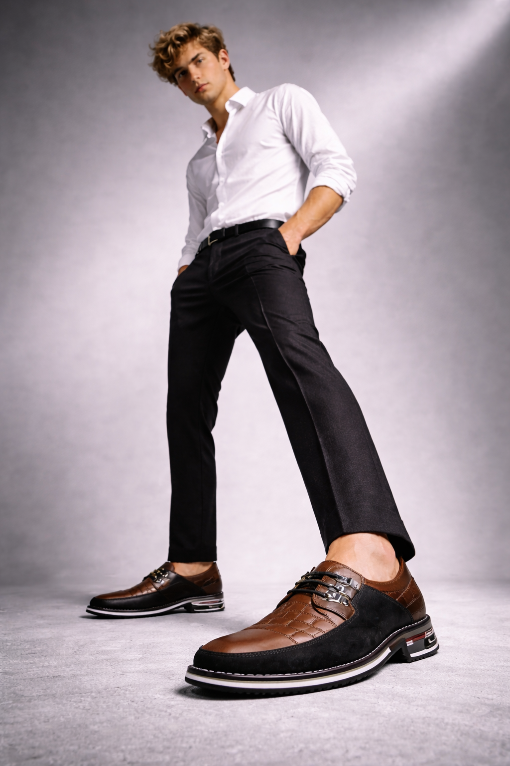 Men's Genuine Leather Platform Loafers - Mr Fashion