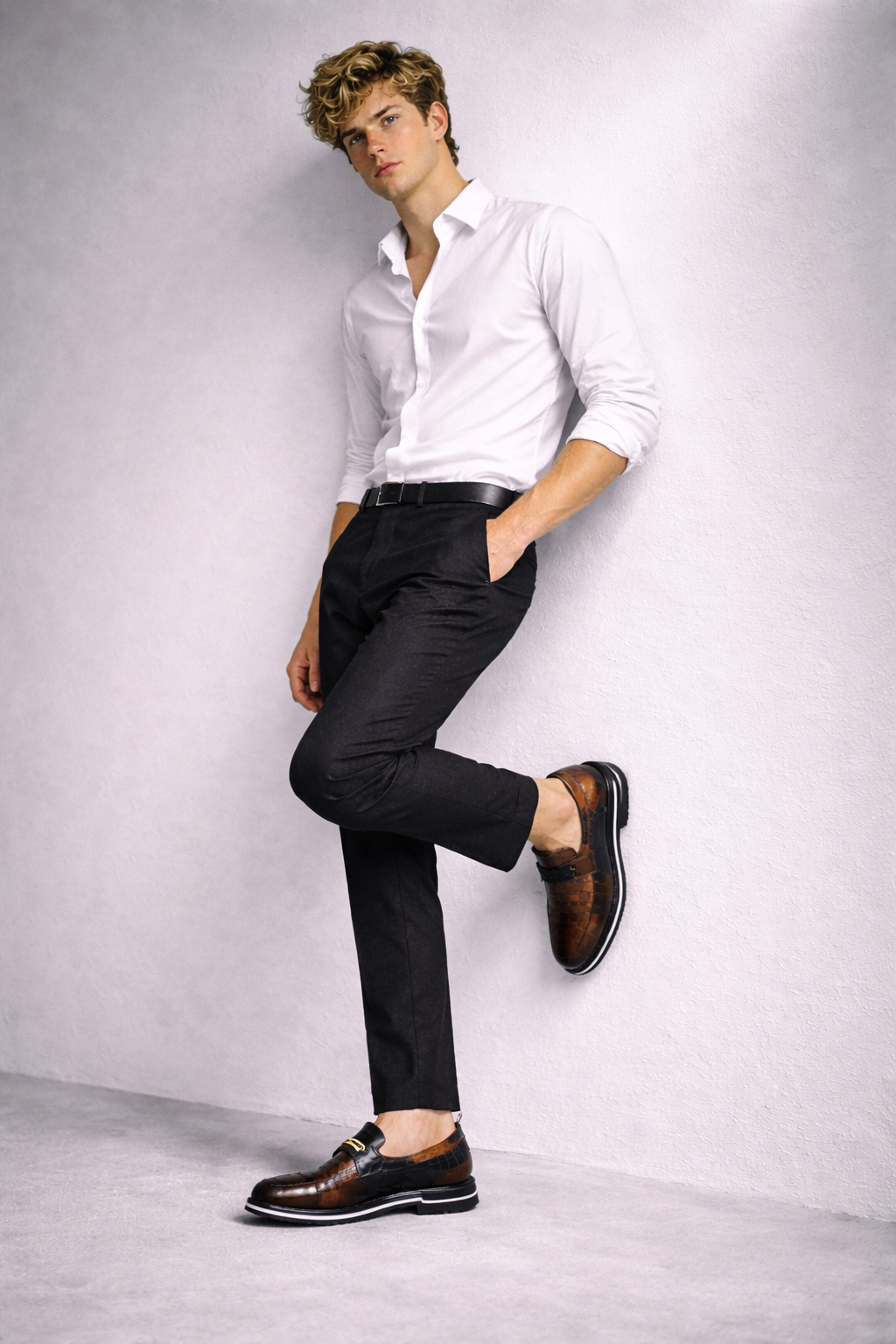 Men's Genuine Leather Platform Loafers - Mr Fashion