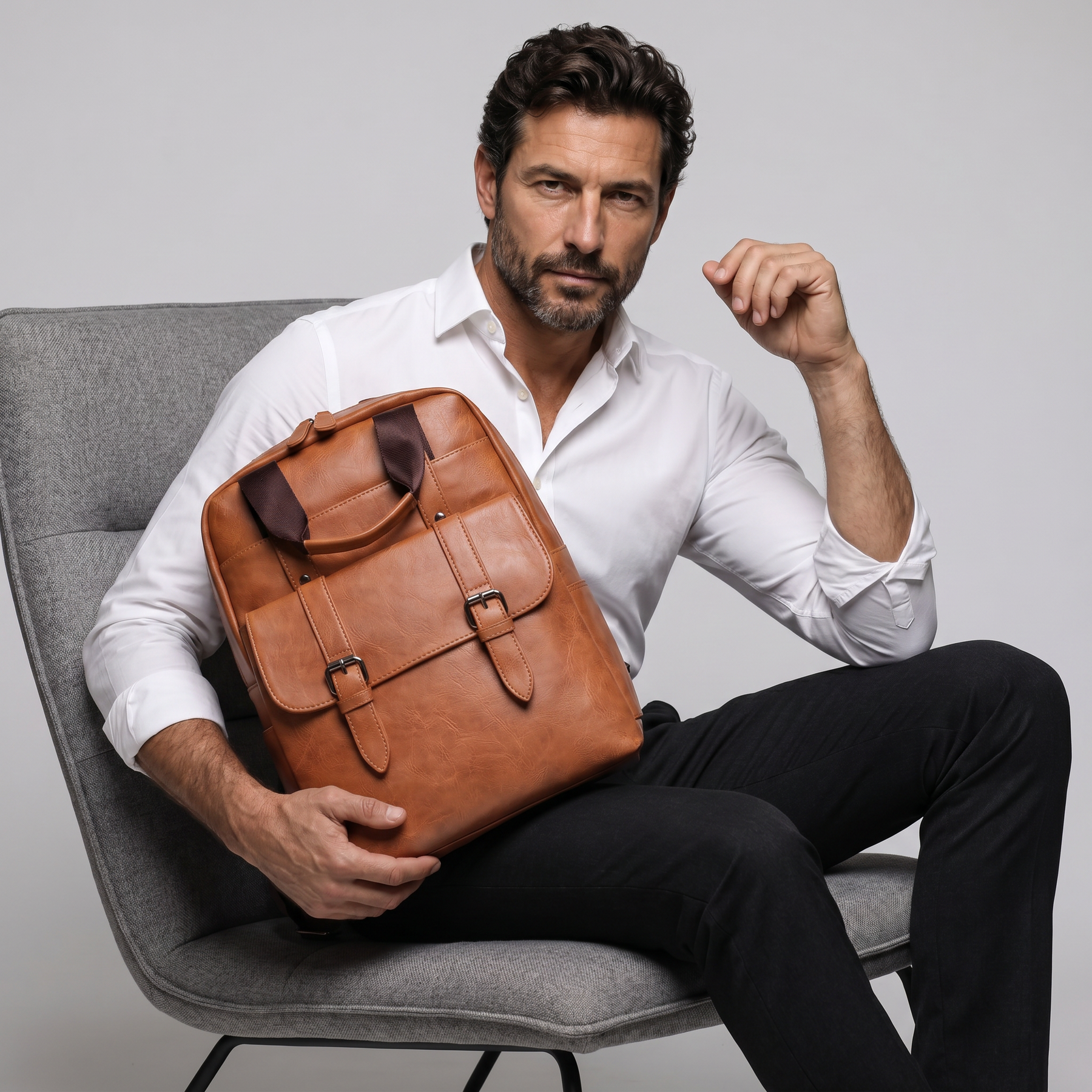 Men's Leather Backpack - Flint