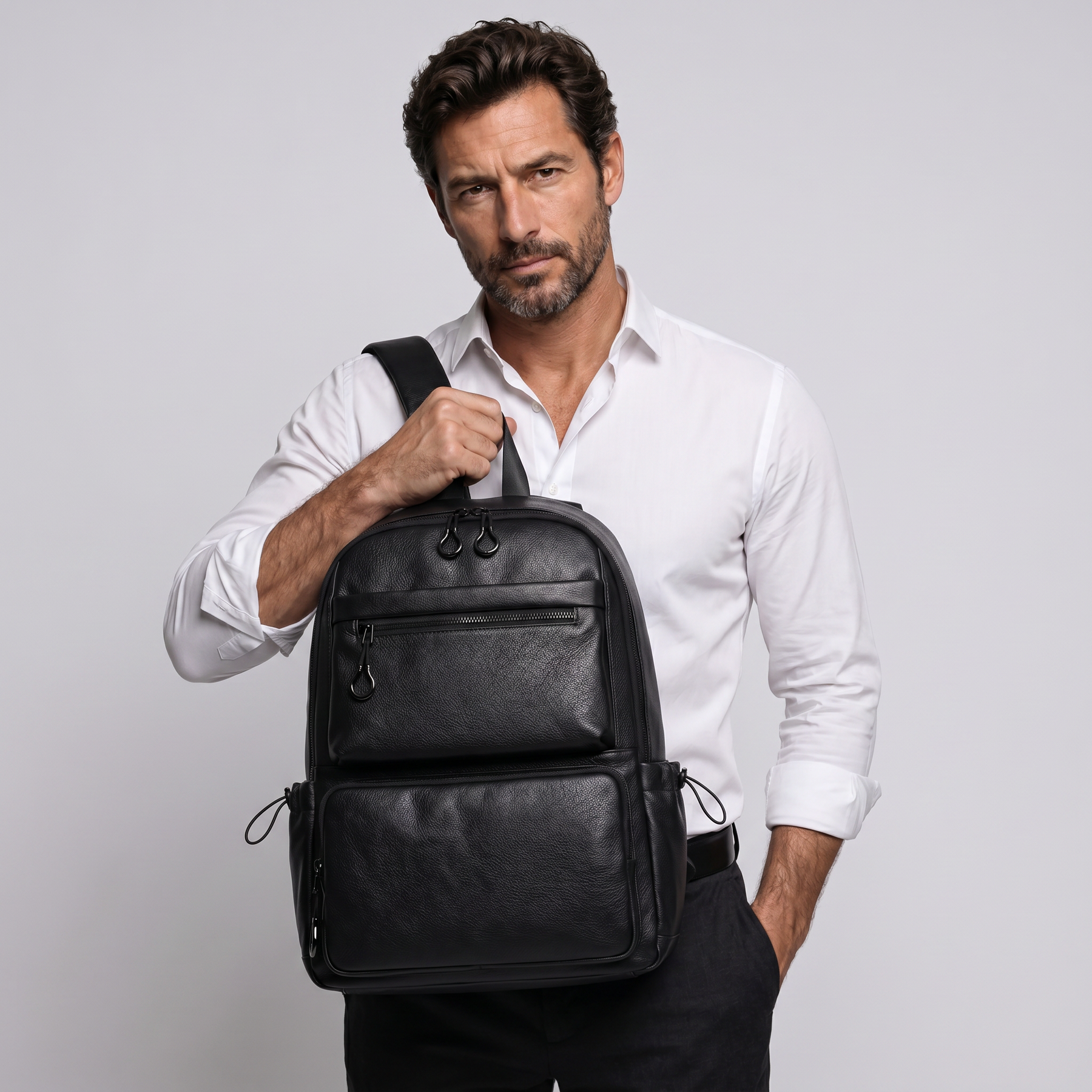 Men's Leather Backpack - Greymoor
