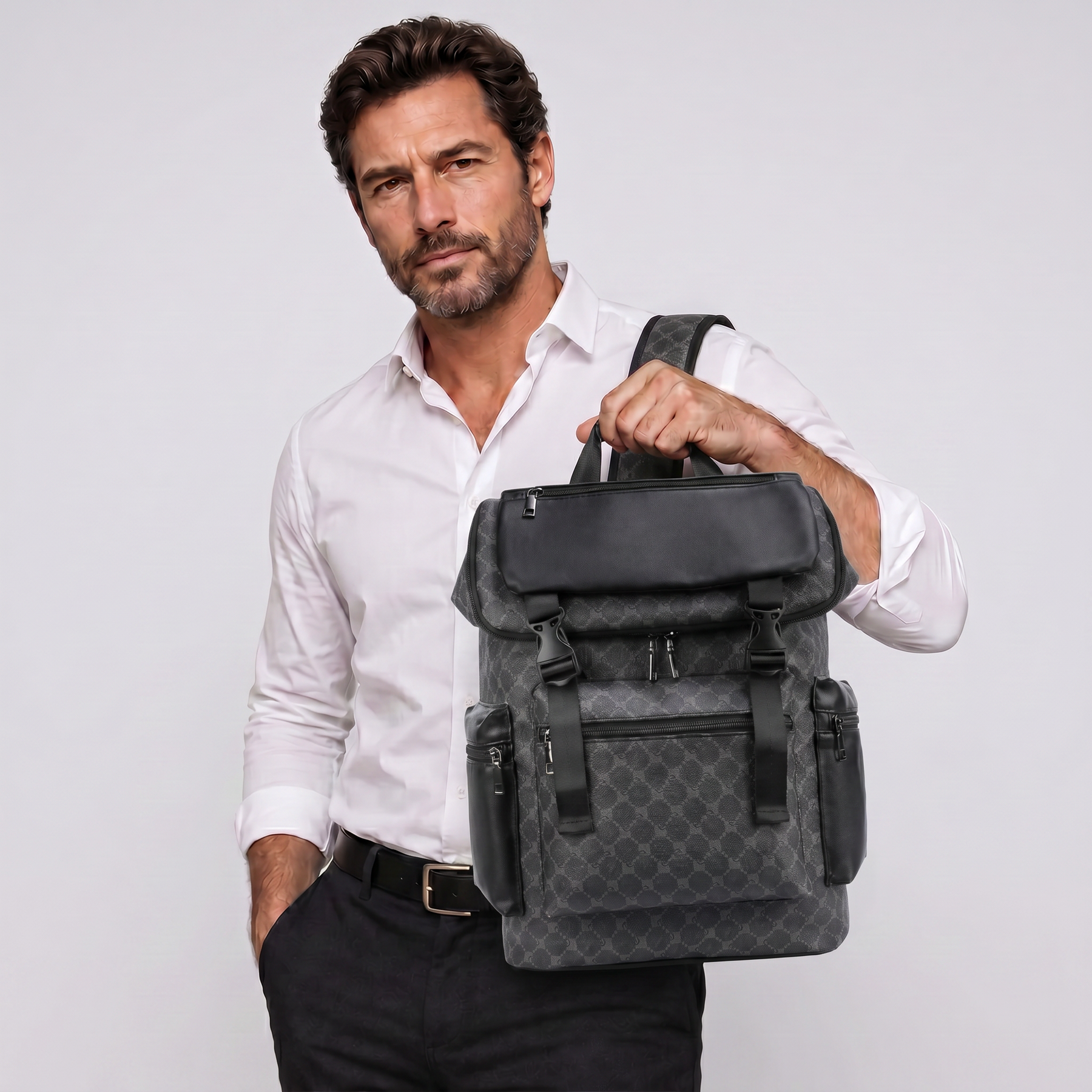 Men's Leather Backpack - Knapsly