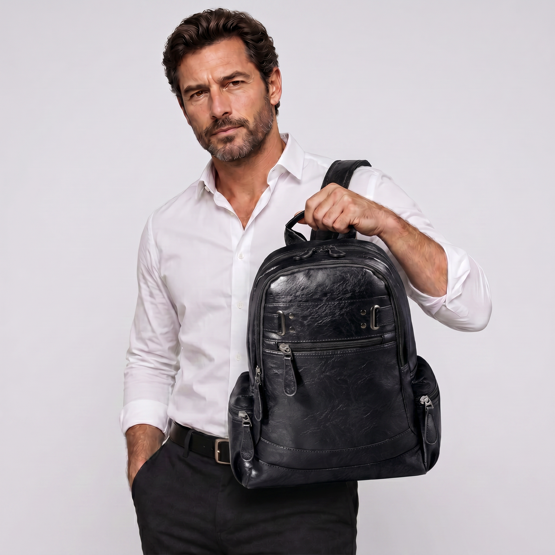 Men's Leather Backpack - Ridgeway