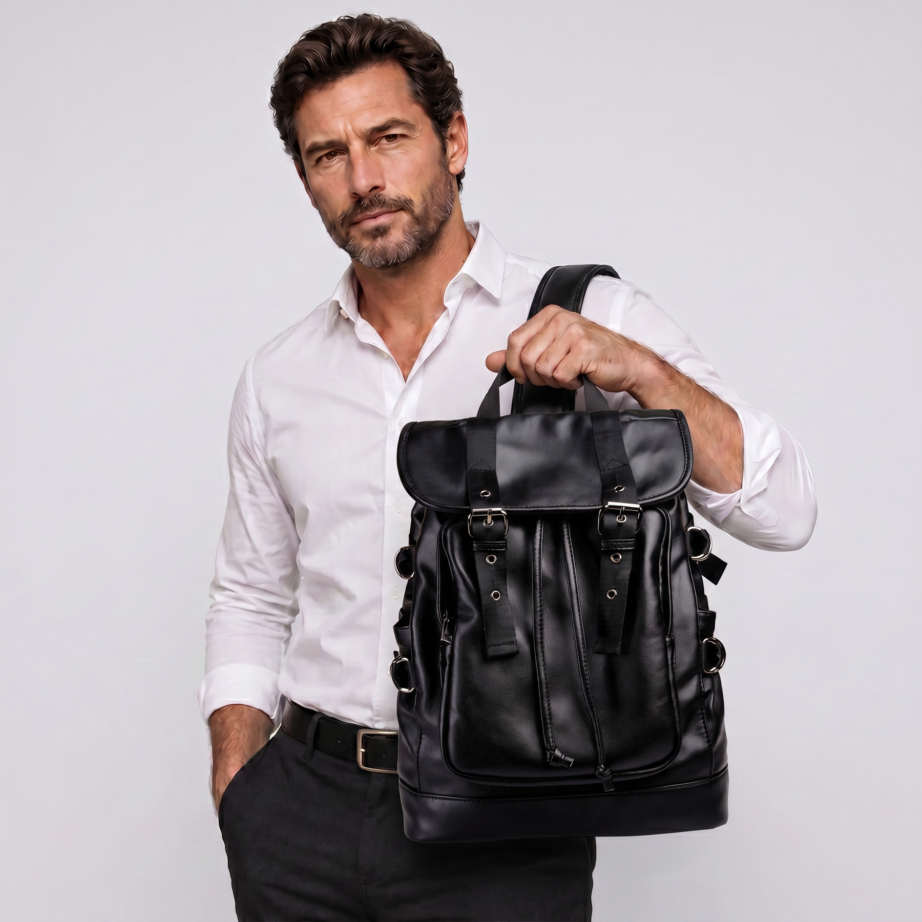 Men's Leather Backpack - Stonepath