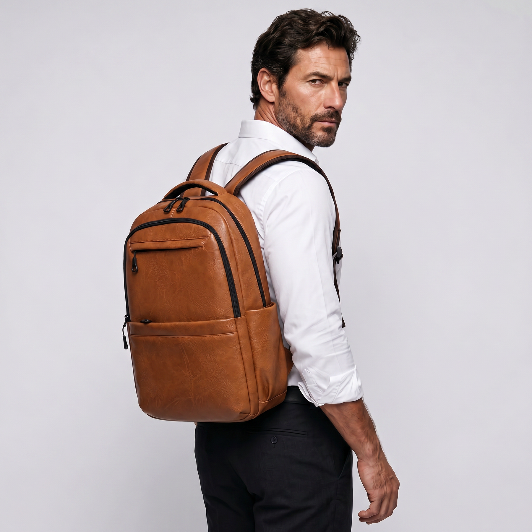 Men's Leather Backpack - Wayford