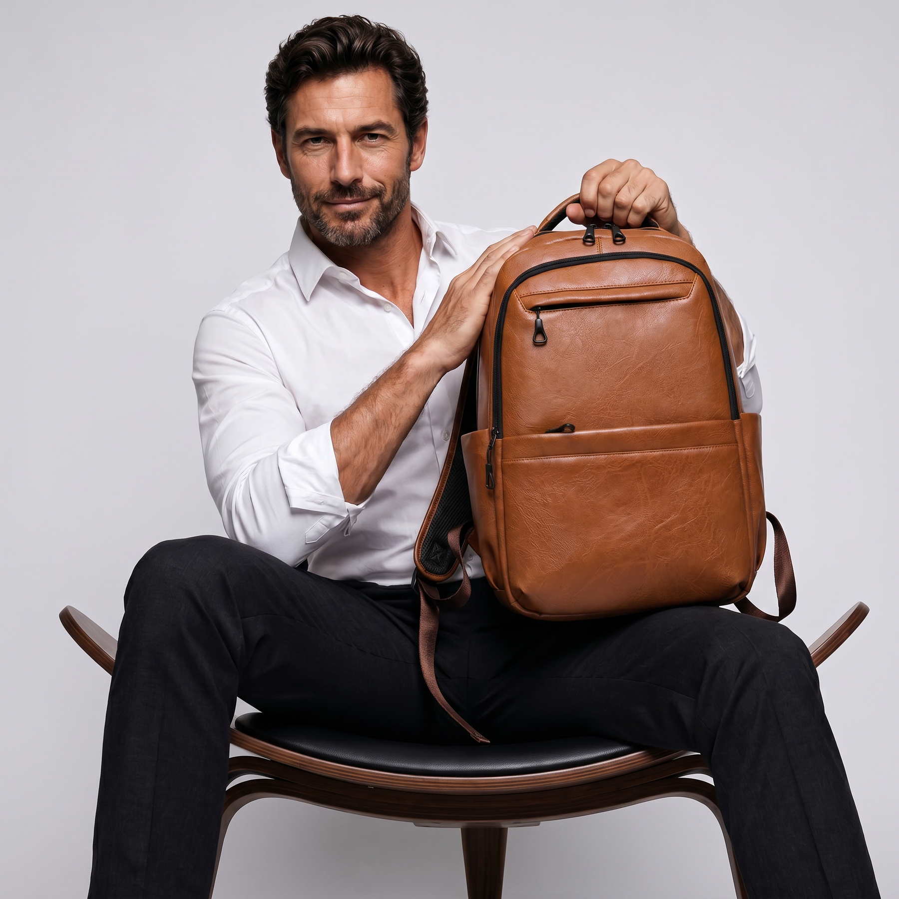 Men's Leather Backpack - Wayford