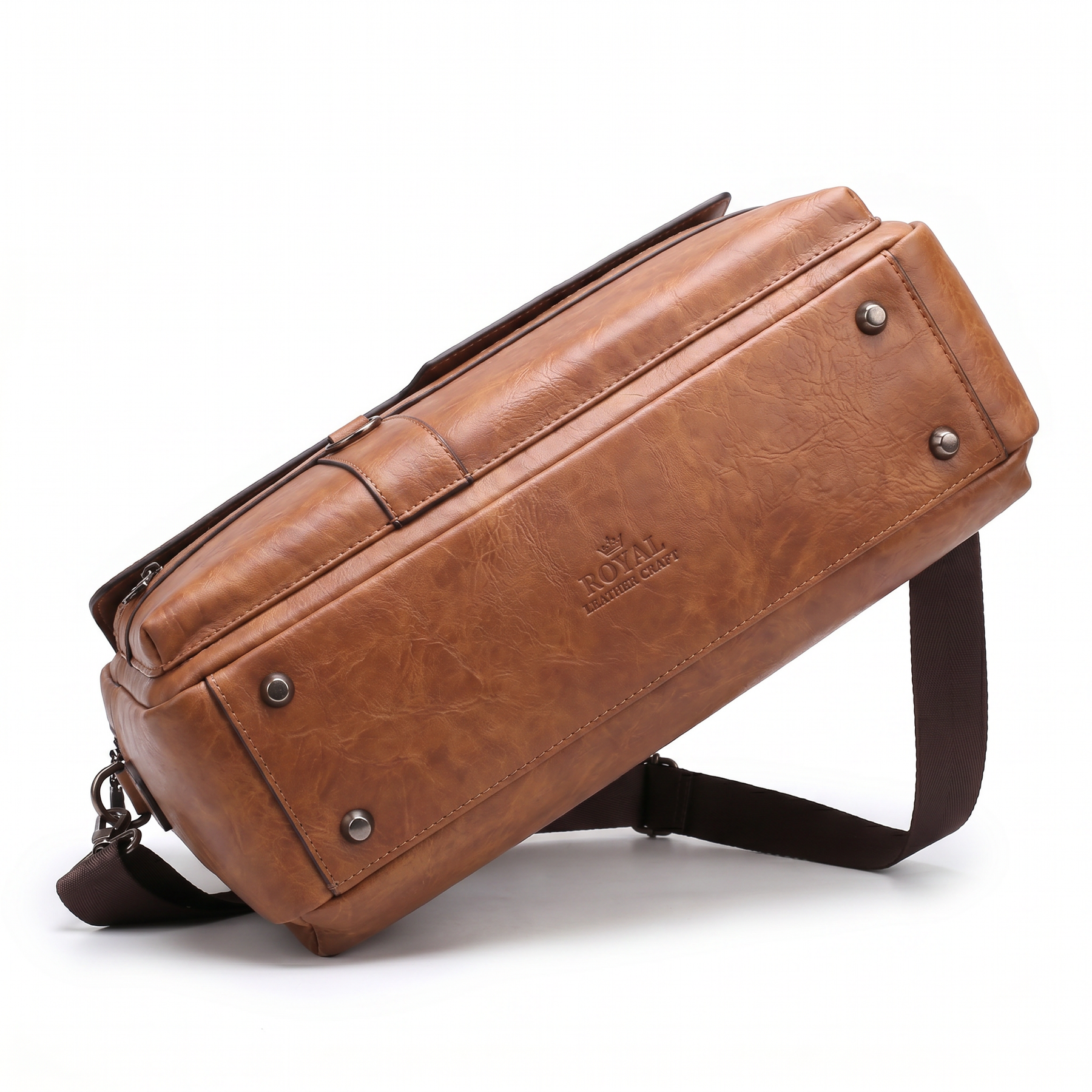 Men's Leather Briefcase - Rock