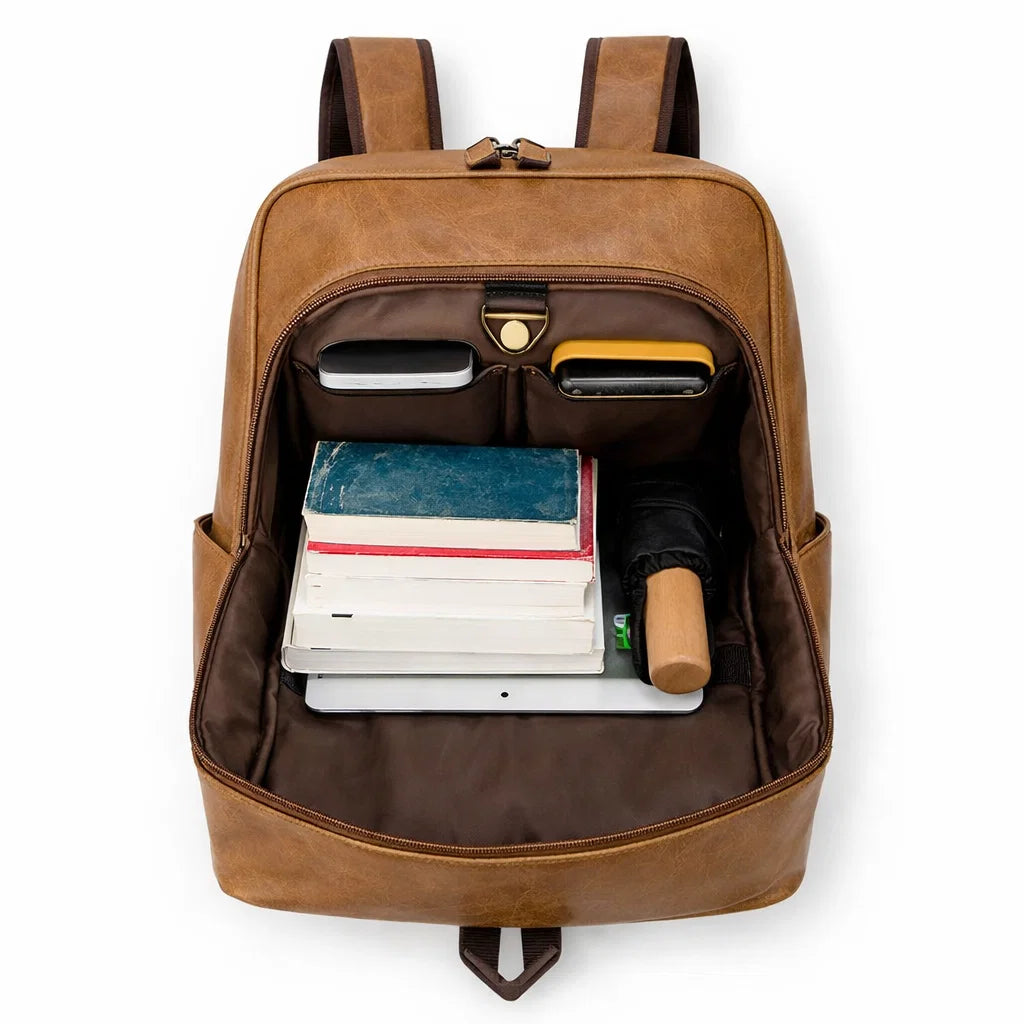 Men's Real Leather Backpack - Survival