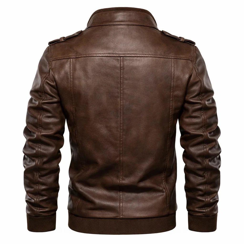 Men's Real Leather Bomber Jacket with Removable Hood – Leather Elegance