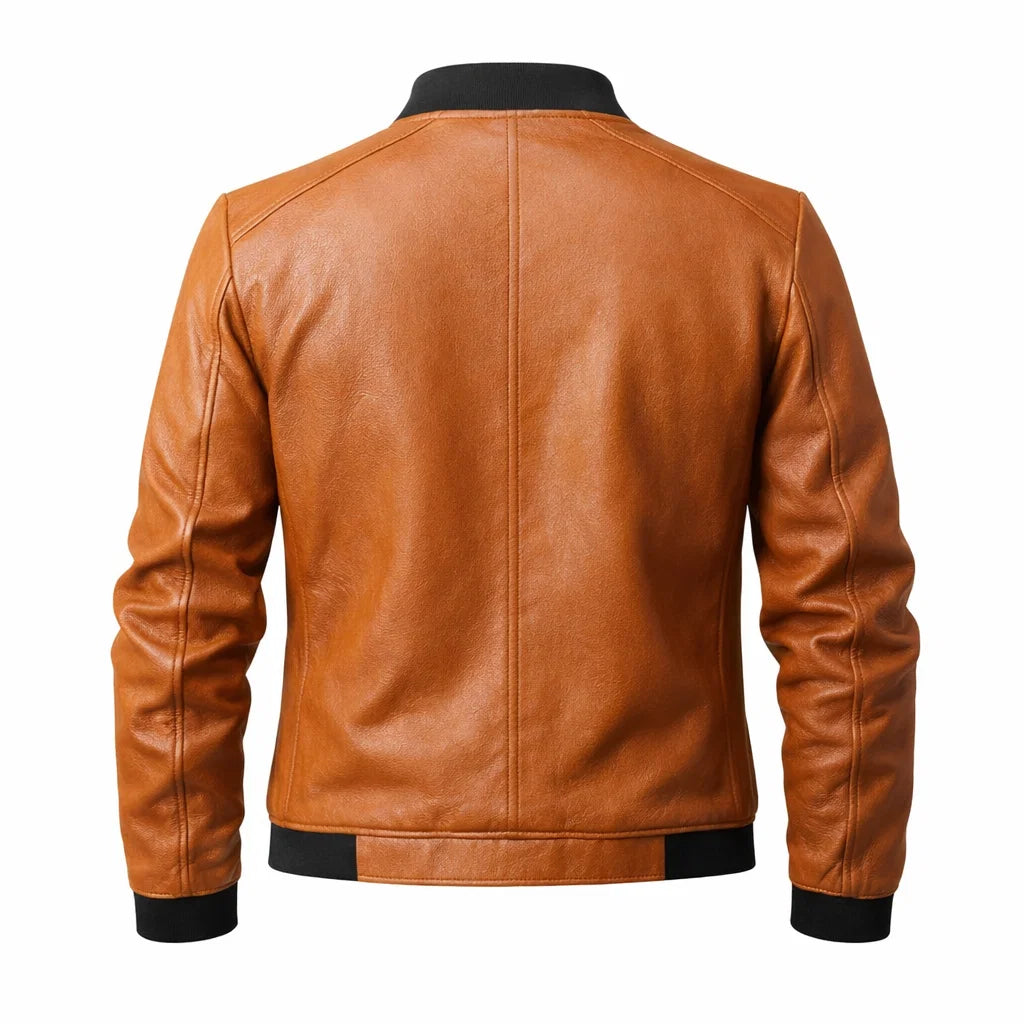 Men's Real Leather Slim Fit Biker Jacket – Donk