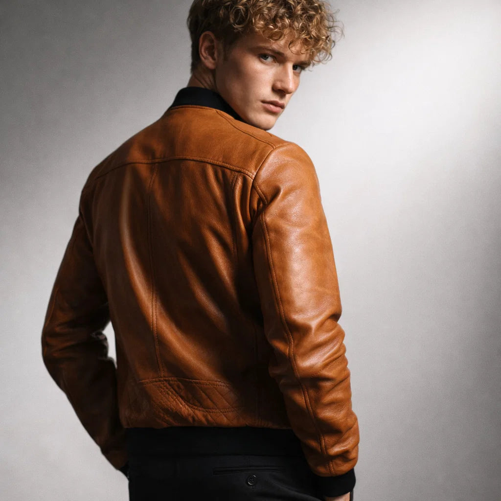 Men's Real Leather Slim Fit Biker Jacket – Donk