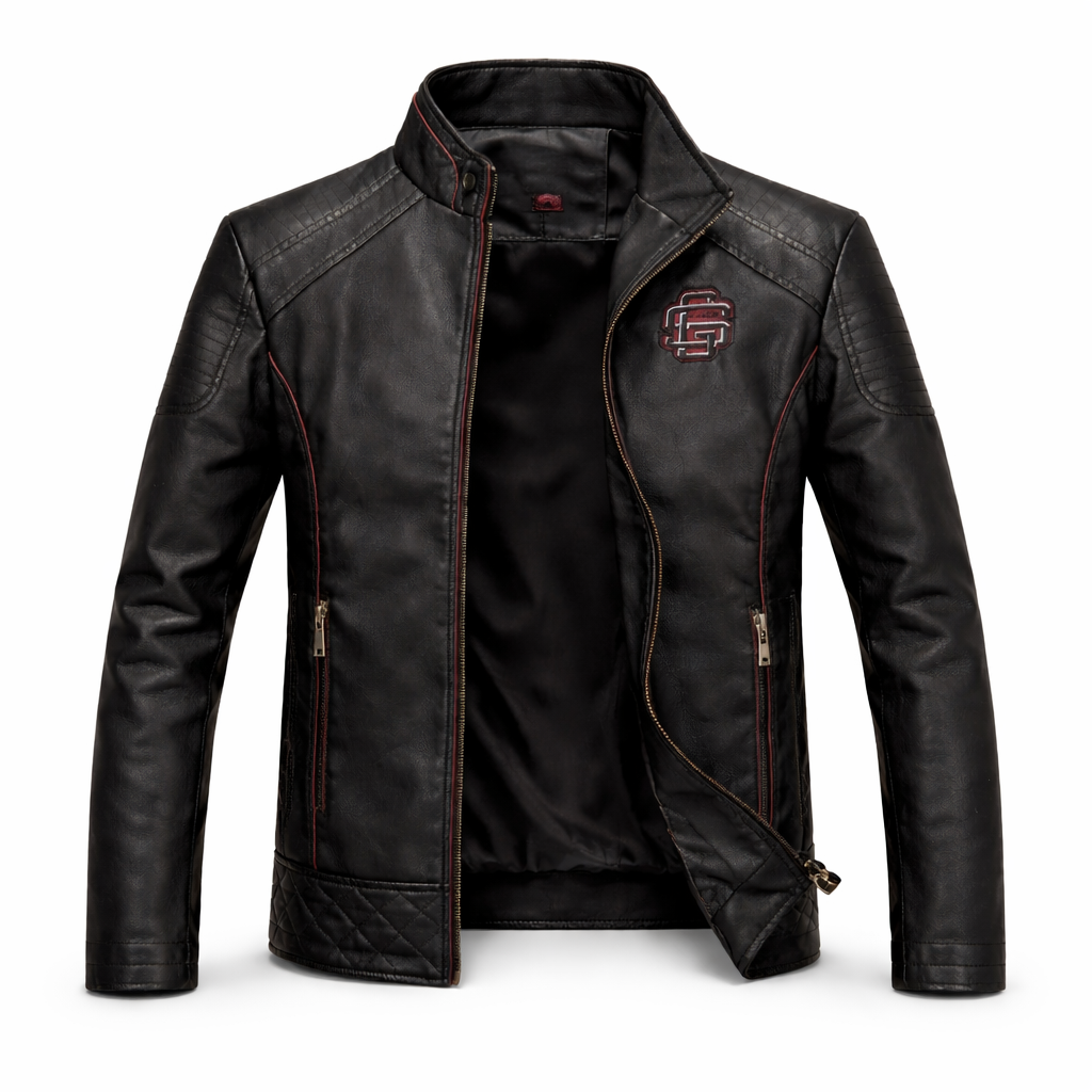 Men's Real Leather Slim Fit Biker Jacket – Raven