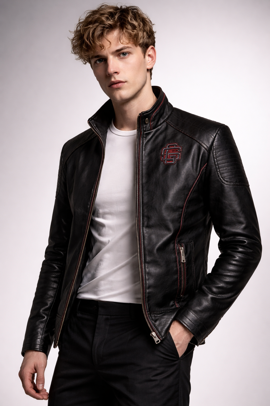 Men's Real Leather Slim Fit Biker Jacket – Raven