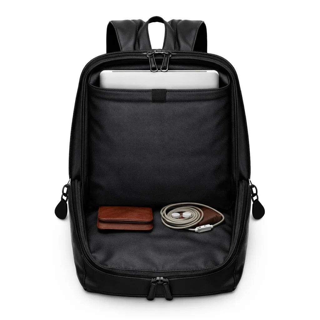 Men's Real Leather Style Backpack - Guildford