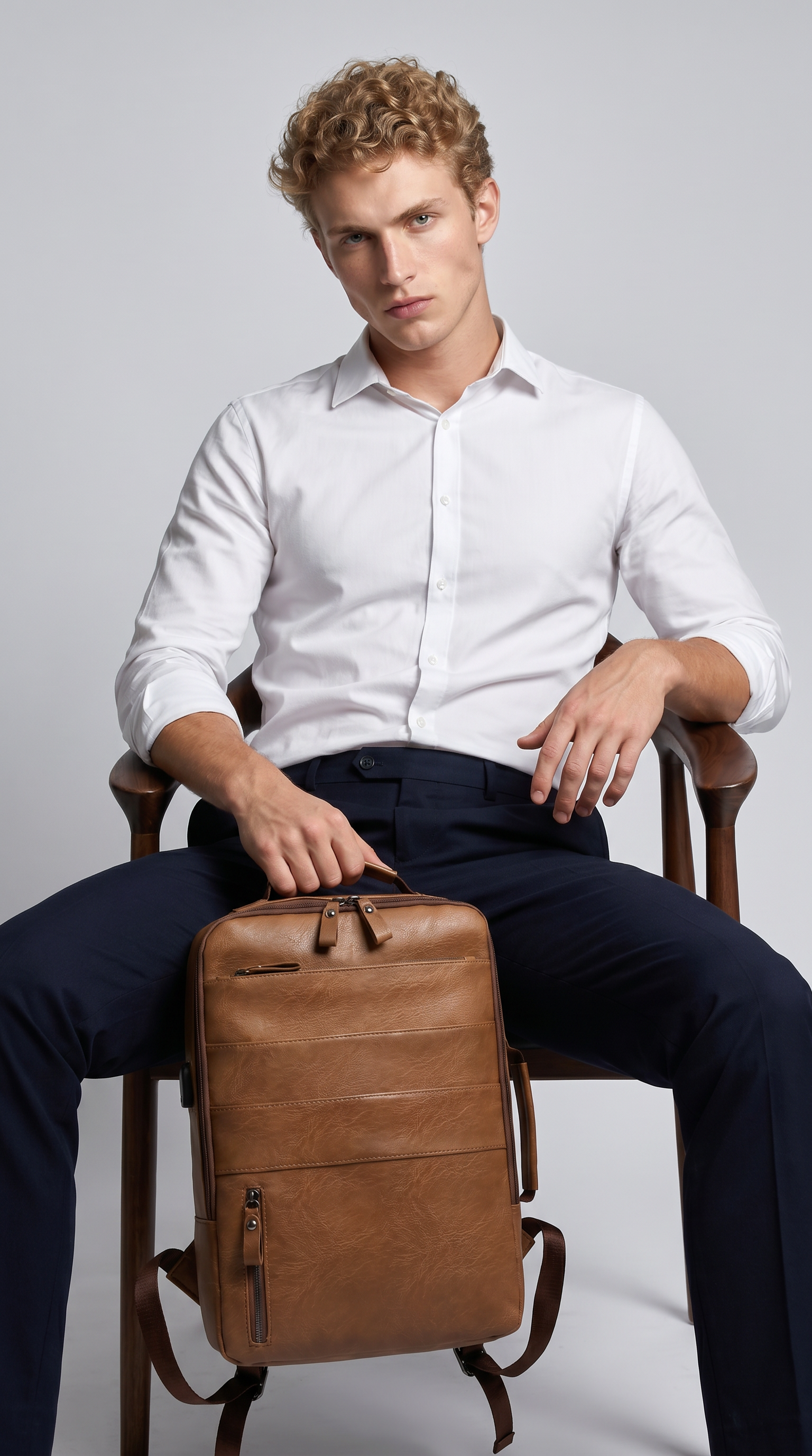 Men's Leather Backpack - Kaster