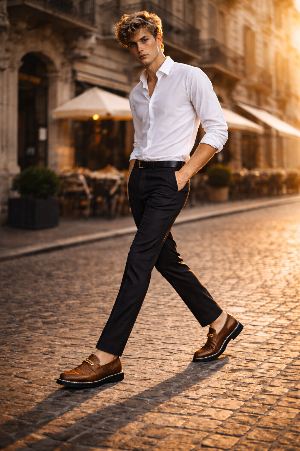 Men's Genuine Leather Platform Loafers - William Classic