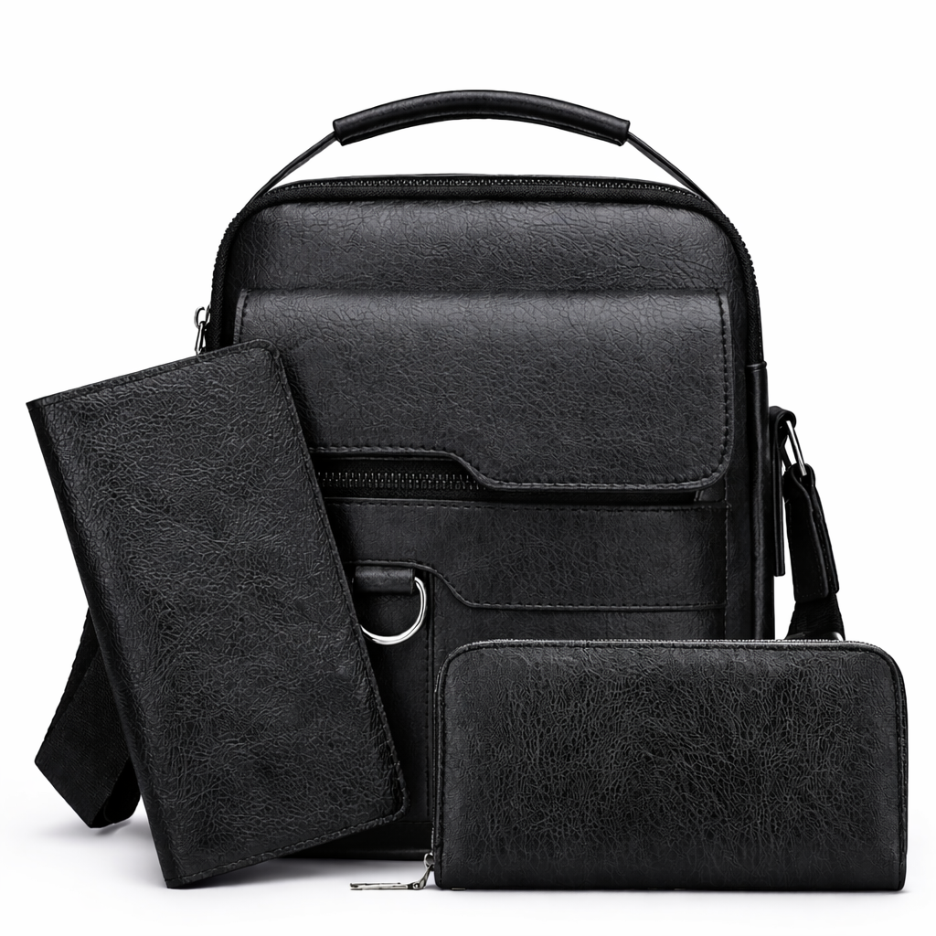 Men's Real Leather Satchel - Leepus 3 in 1