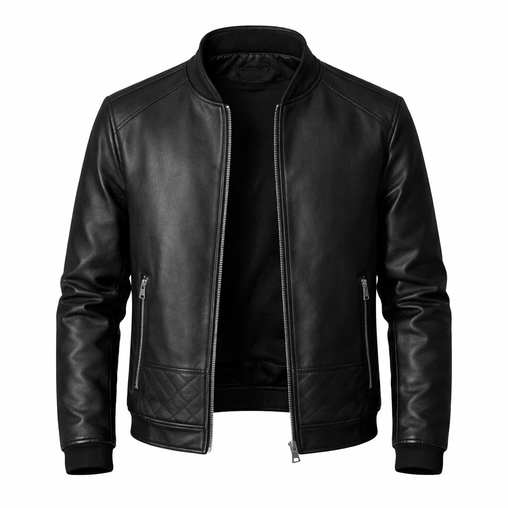 Men's Real Leather Slim Fit Biker Jacket – Donk