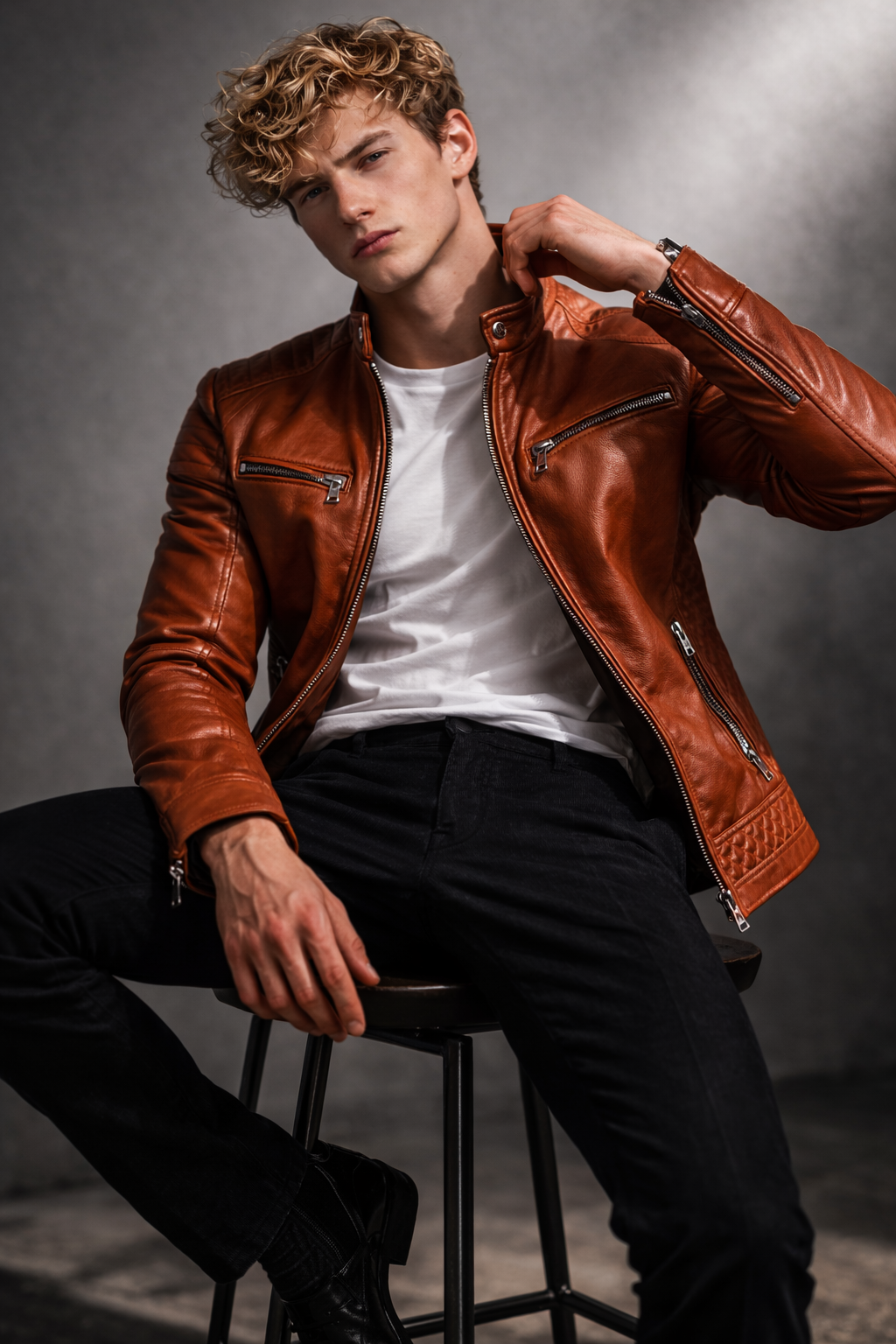 Men's Real Leather Slim Fit Biker Jacket – Rider