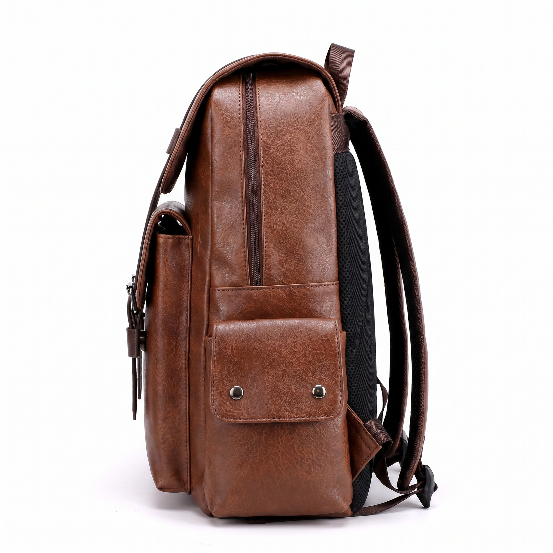 Men's Leather Backpack - Cluster