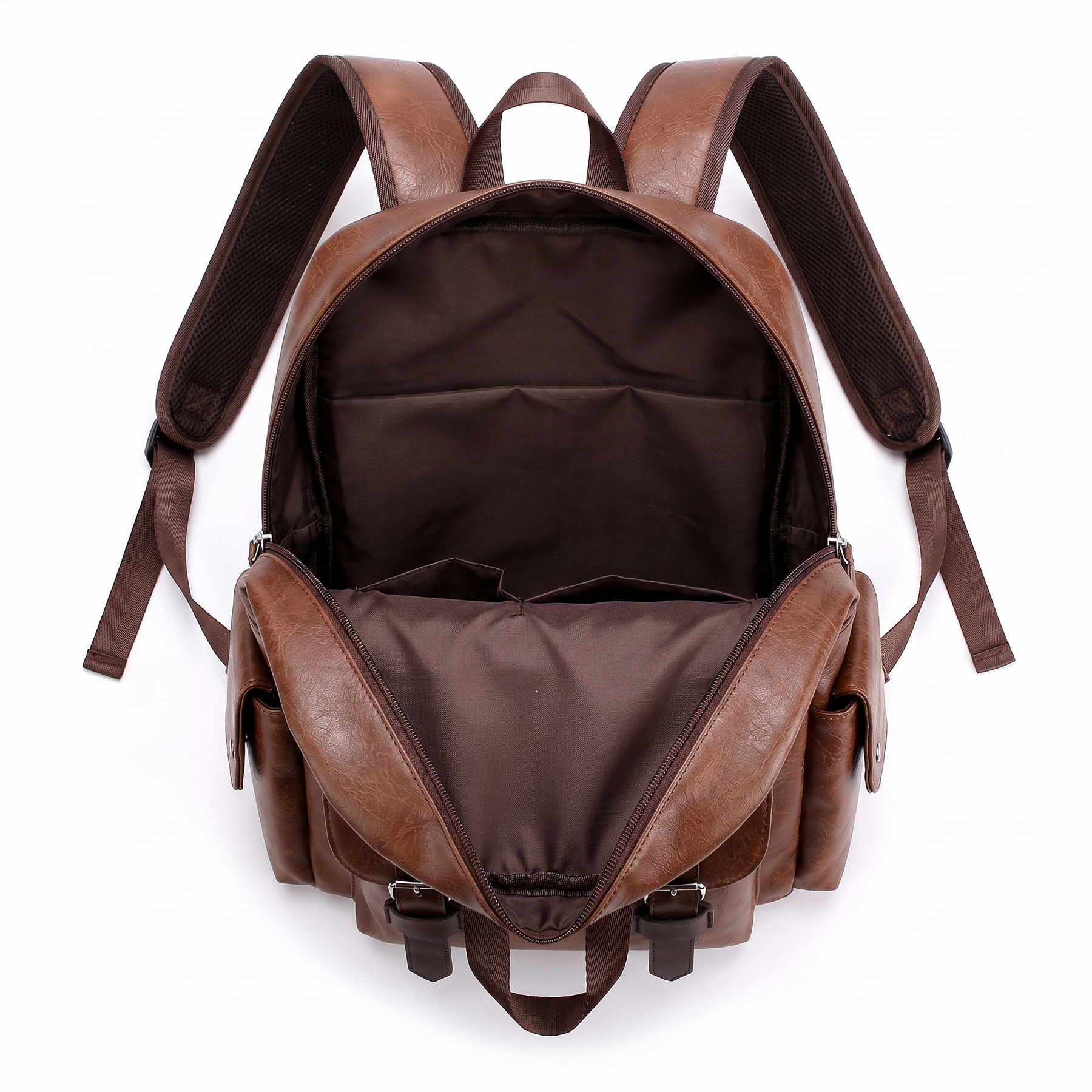 Men's Leather Backpack - Cluster