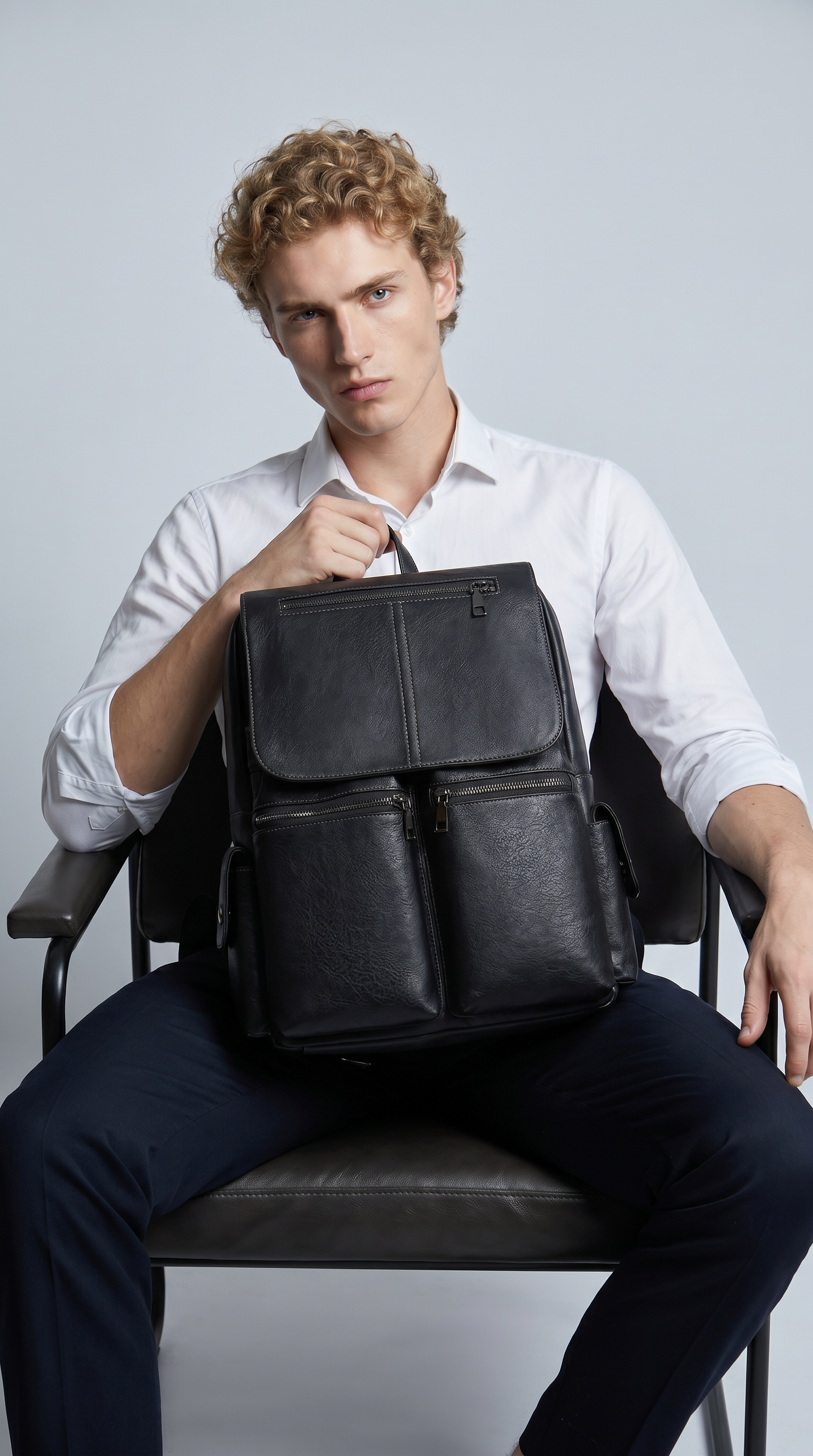 Men's Leather Backpack - Demetrius