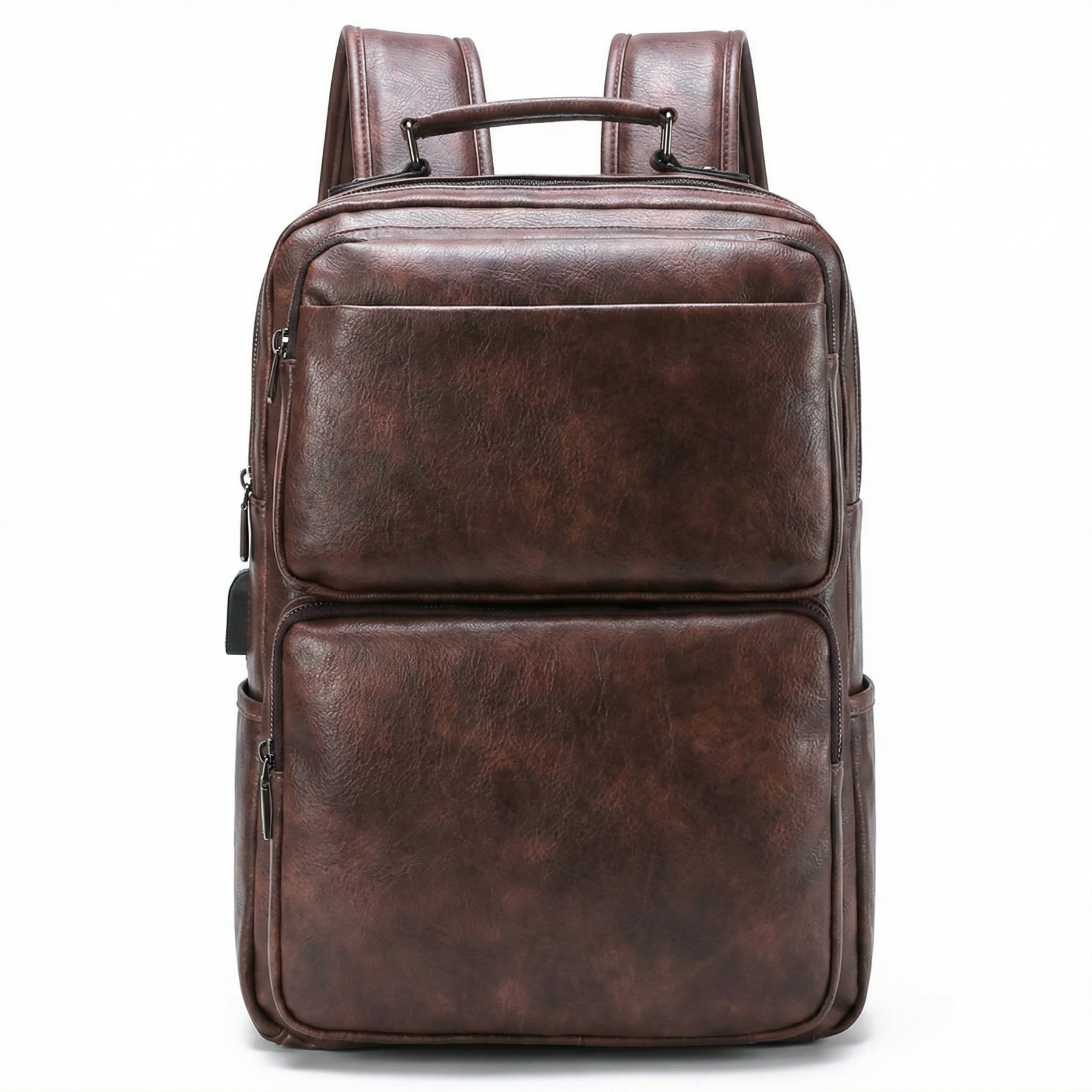 Men's Real Leather Backpack - Job Style
