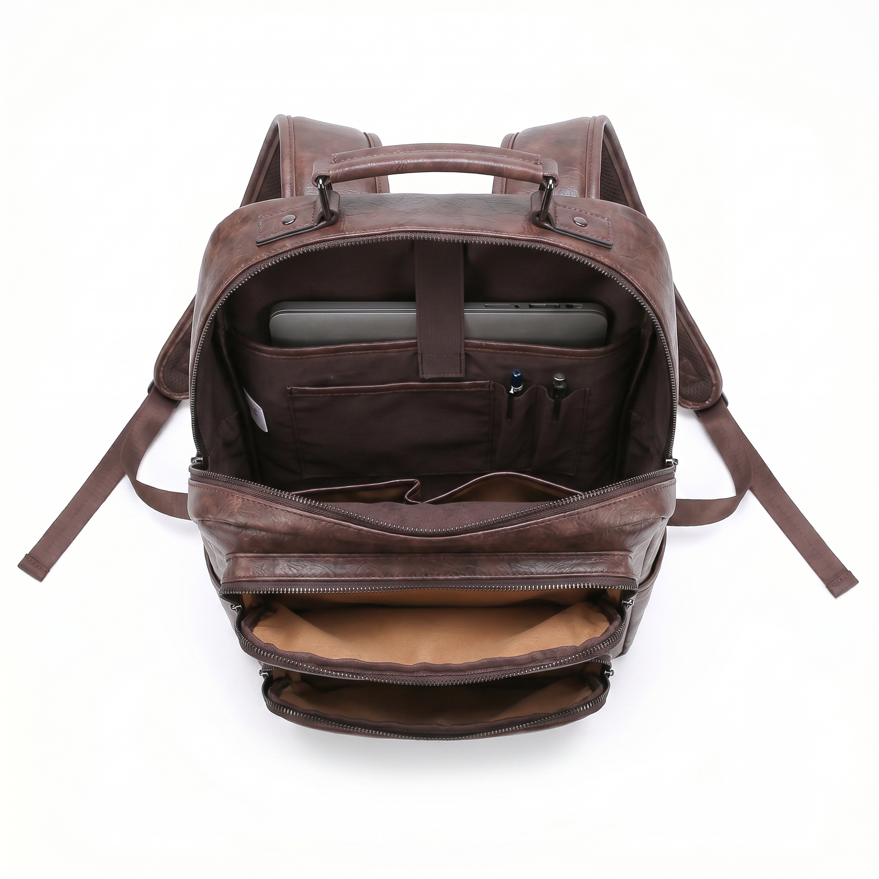 Men's Real Leather Backpack - Job Style