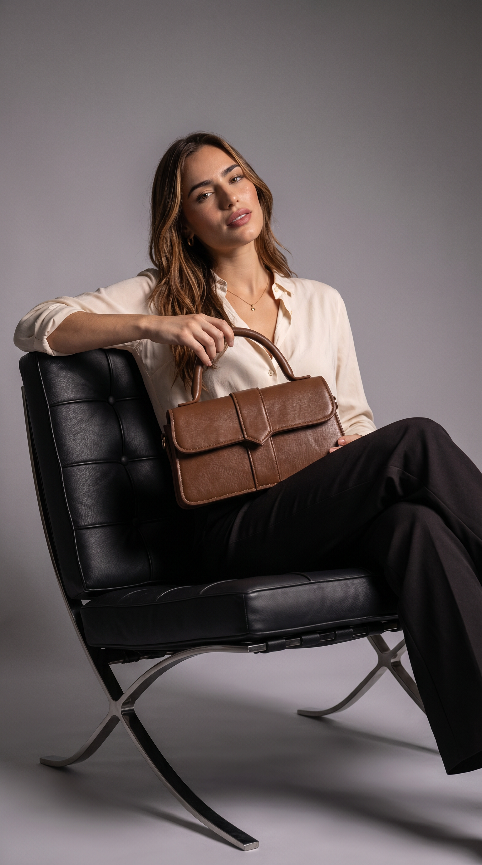 Women's Genuine Leather Top Handle Bag - Amelia