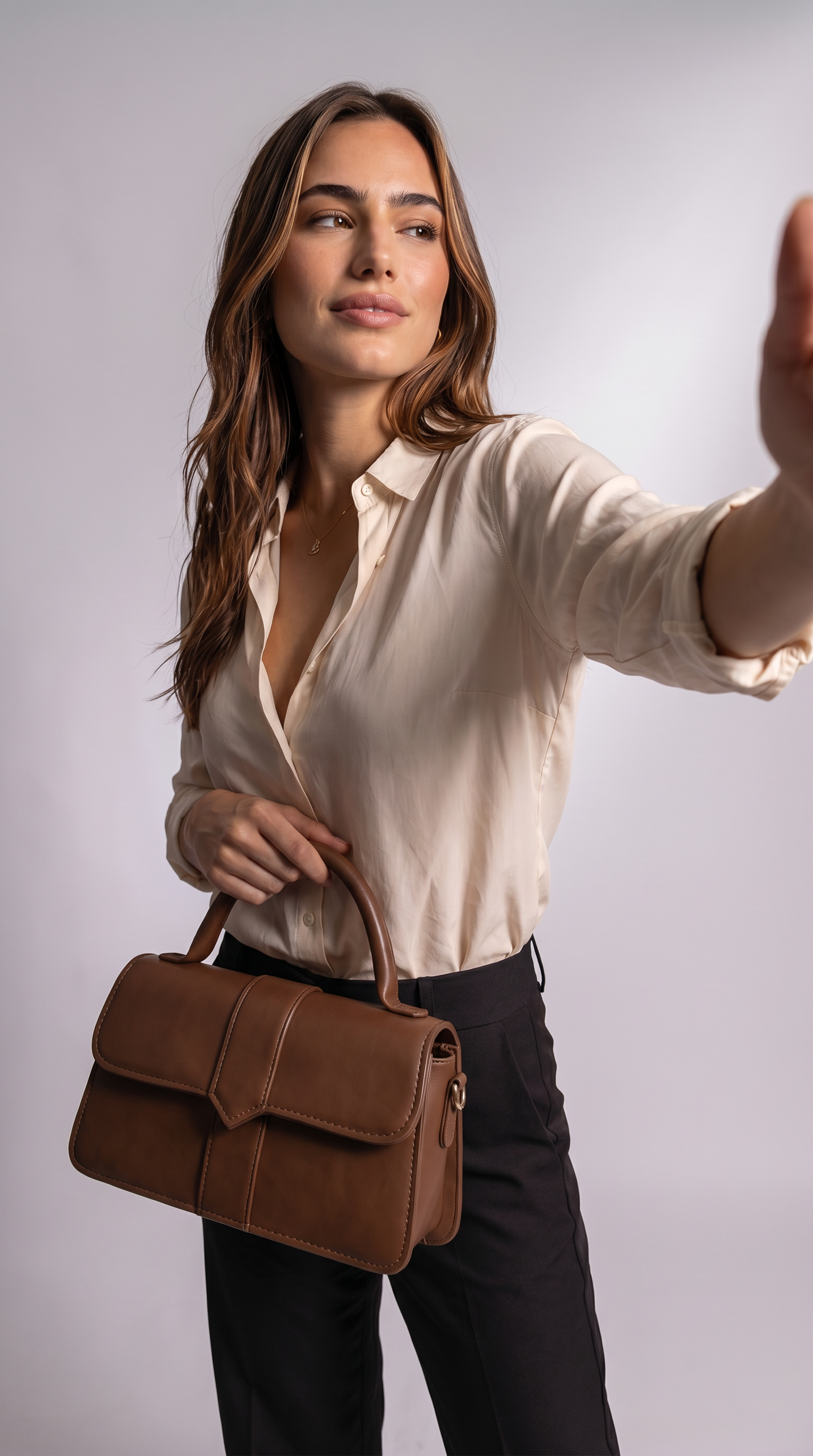 Women's Genuine Leather Top Handle Bag - Amelia