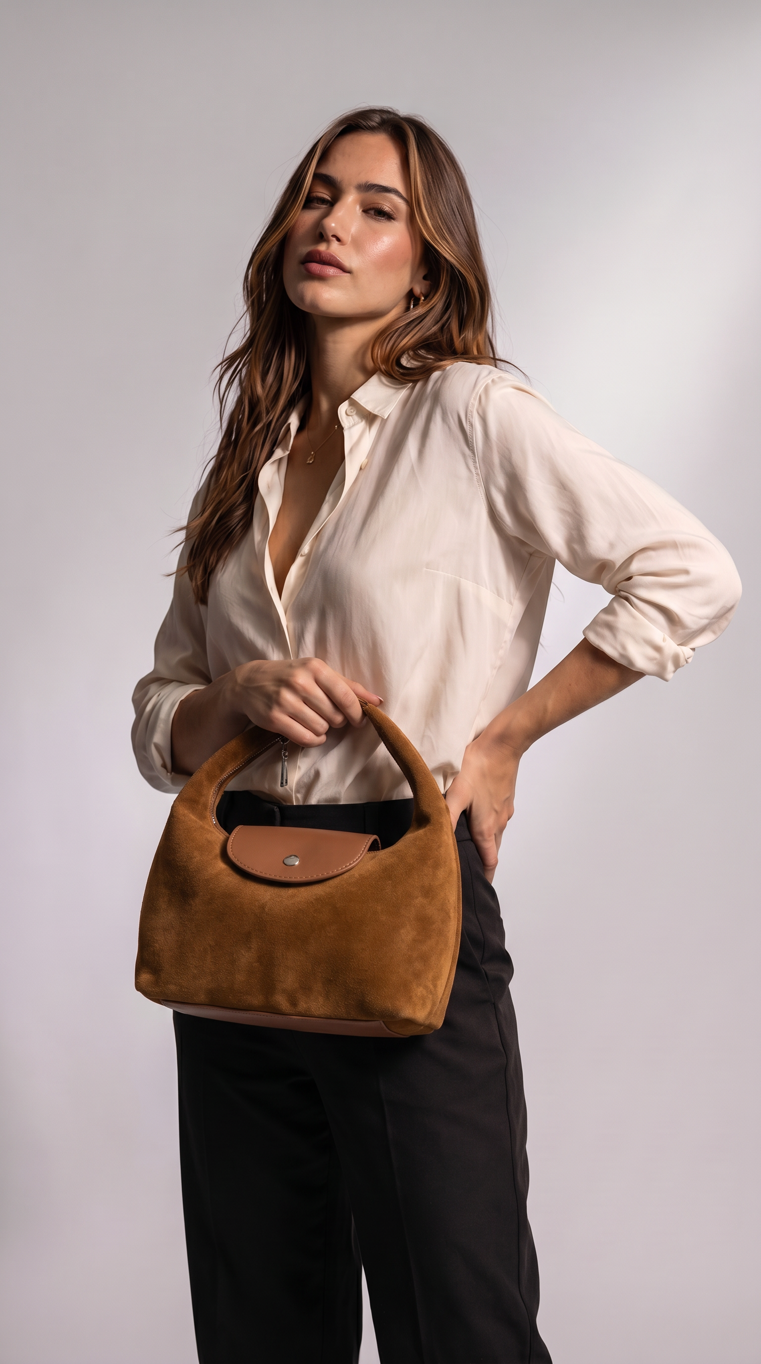 Women's Genuine Leather Hobo Bag - Fatima