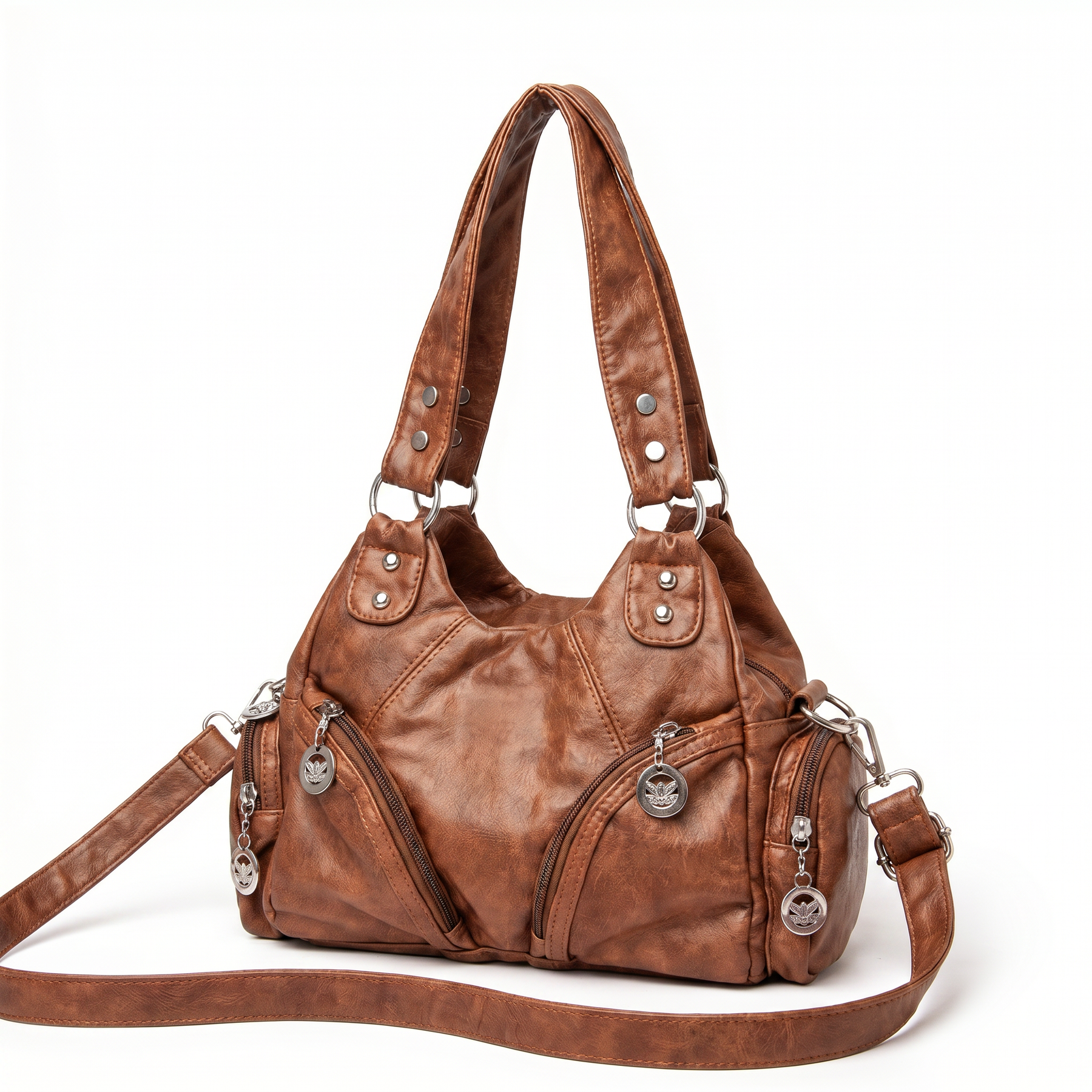 Women's Genuine Leather Hobo Bag - Kyle