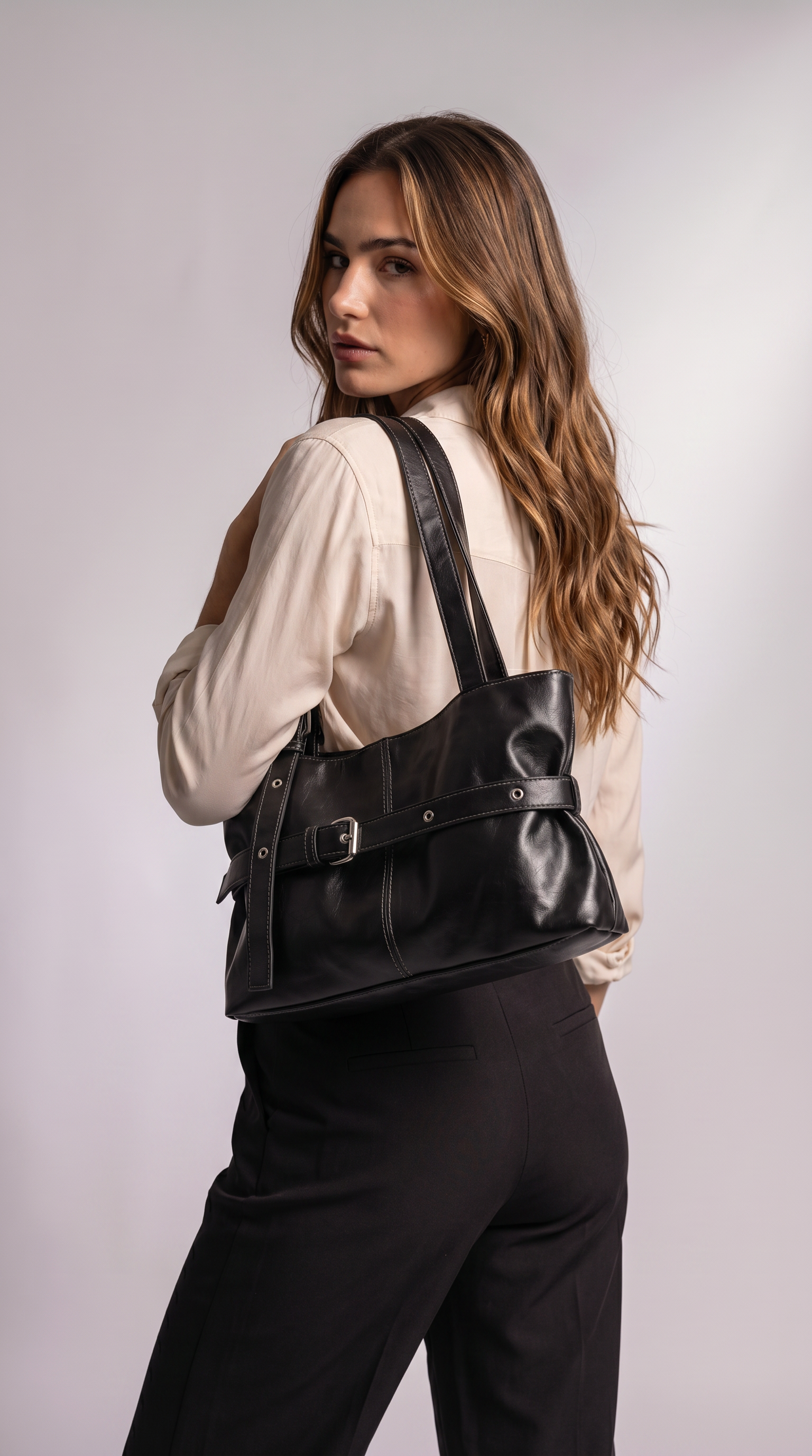 Women's Genuine Leather Shoulder Bag - Omega