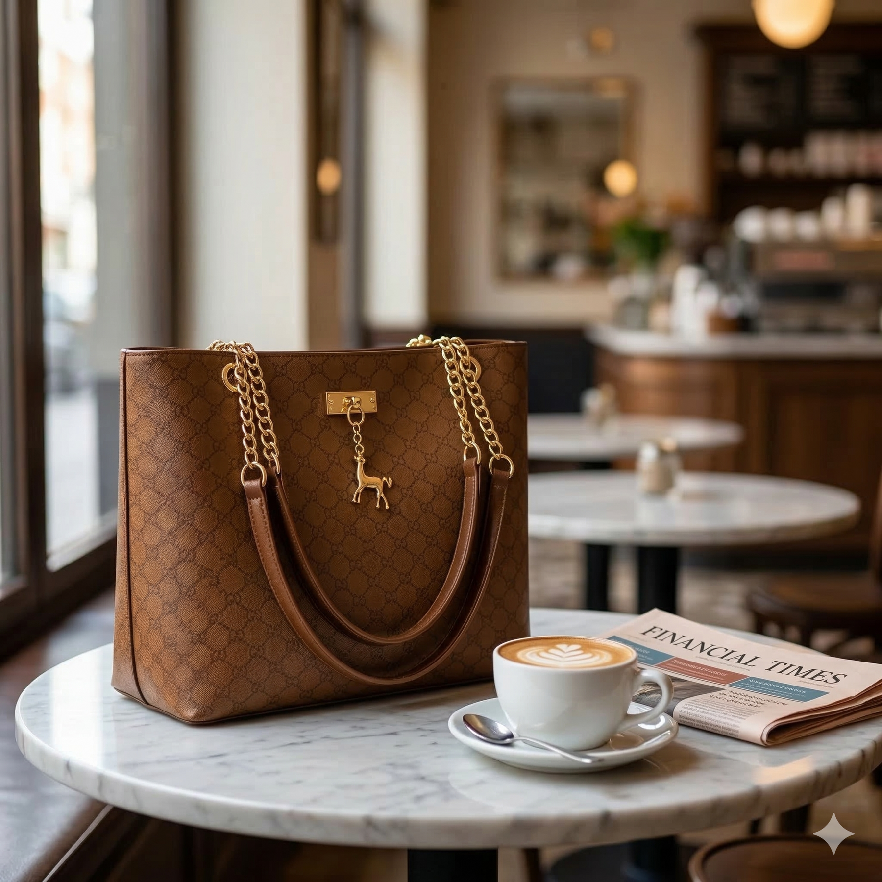 Women's Genuine Leather Messenger Bag - Camel - Kingsford