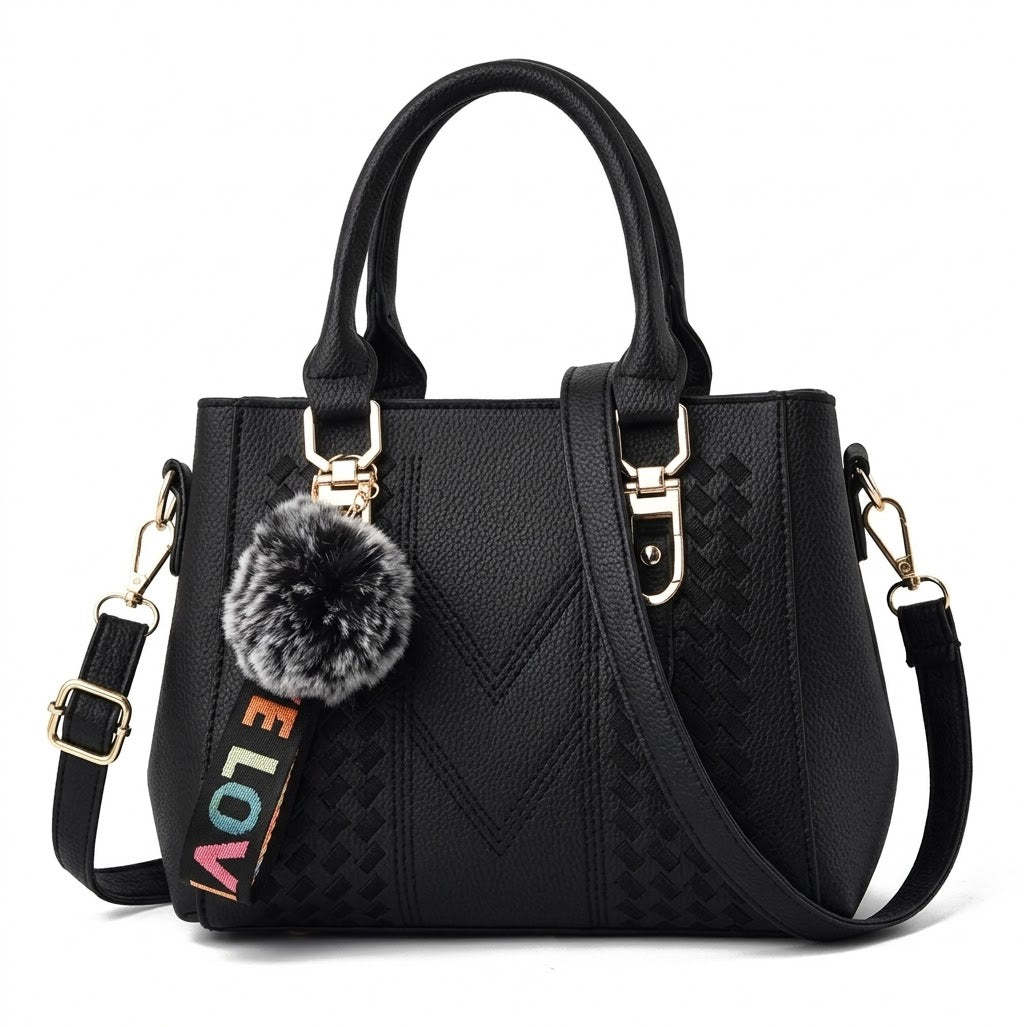 Women's Genuine Leather Messenger Bag - Cherry