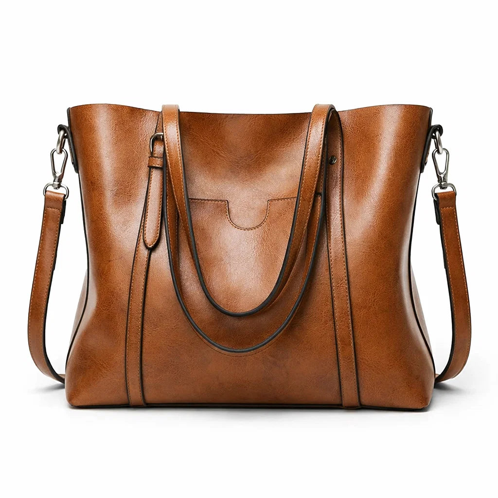 Women's Genuine Leather Messenger Bag - Elegant Woman