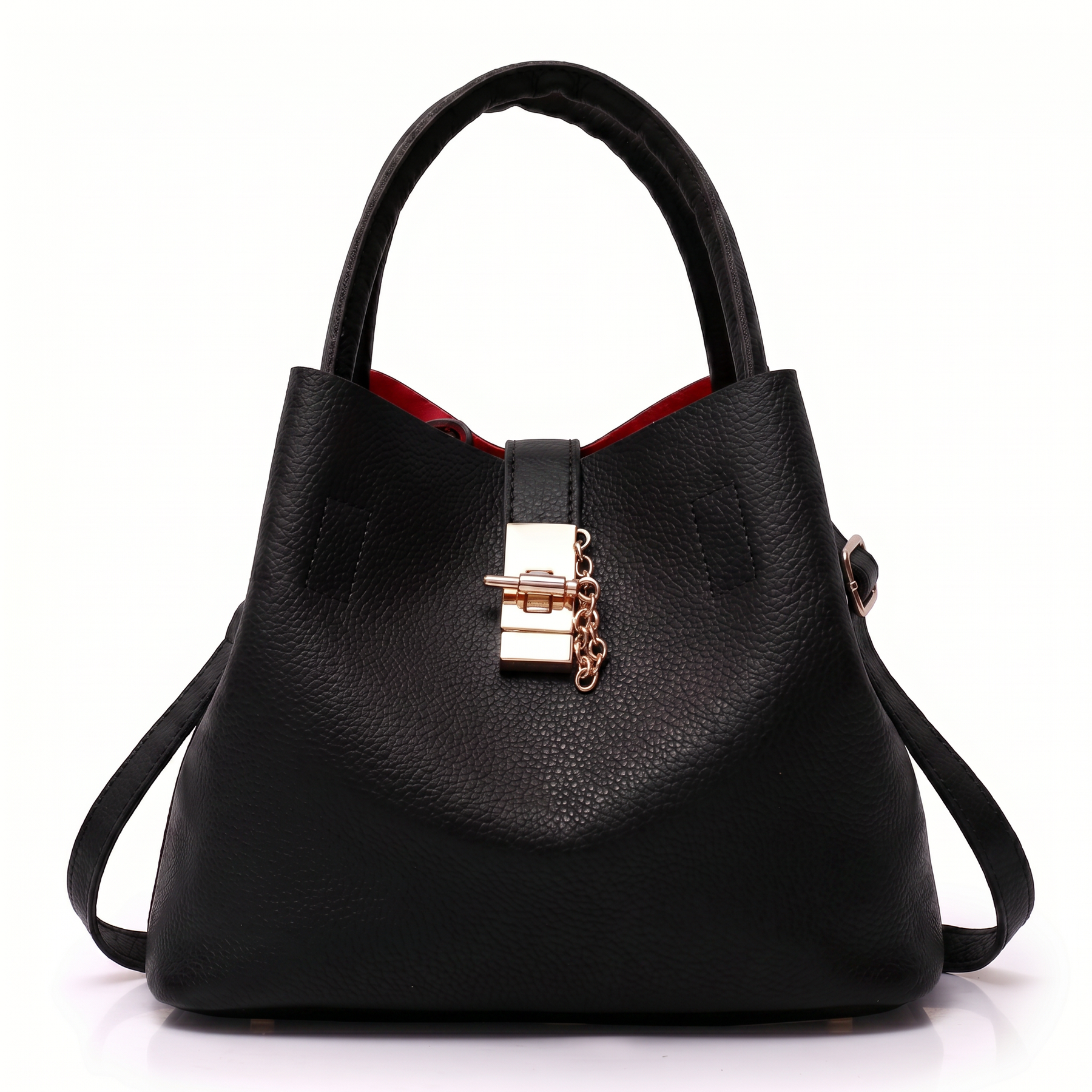 Women's Genuine Leather Messenger Bag - Heart