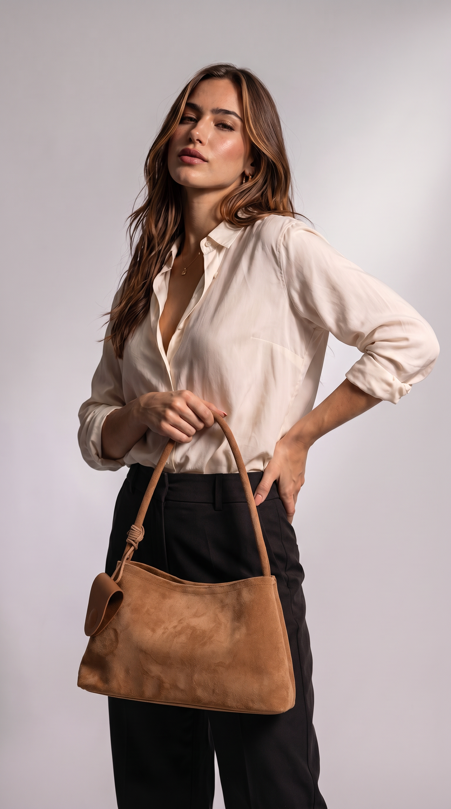 Women's Genuine Leather Shoulder Bag - Nature