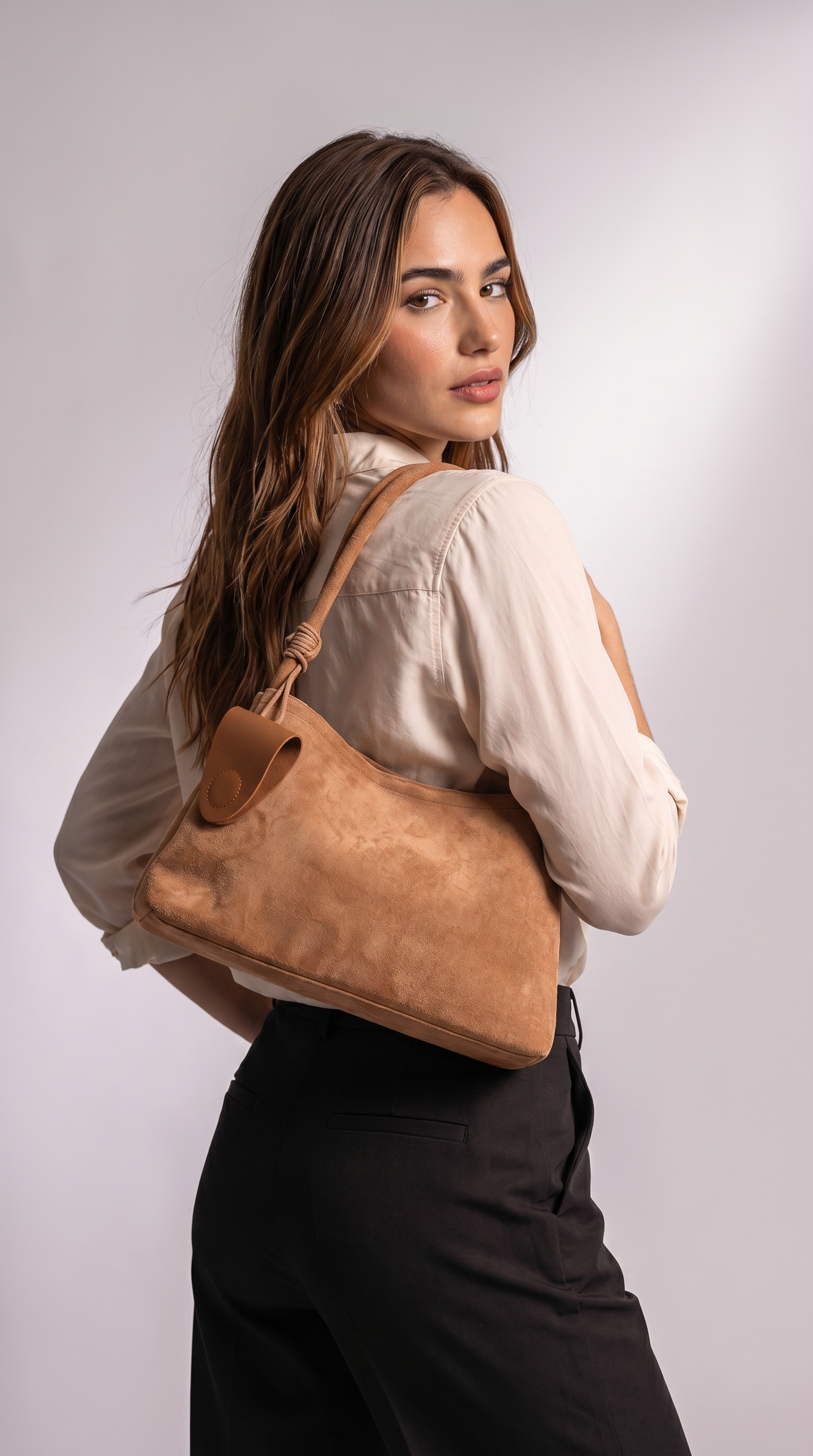 Women's Genuine Leather Shoulder Bag - Nature