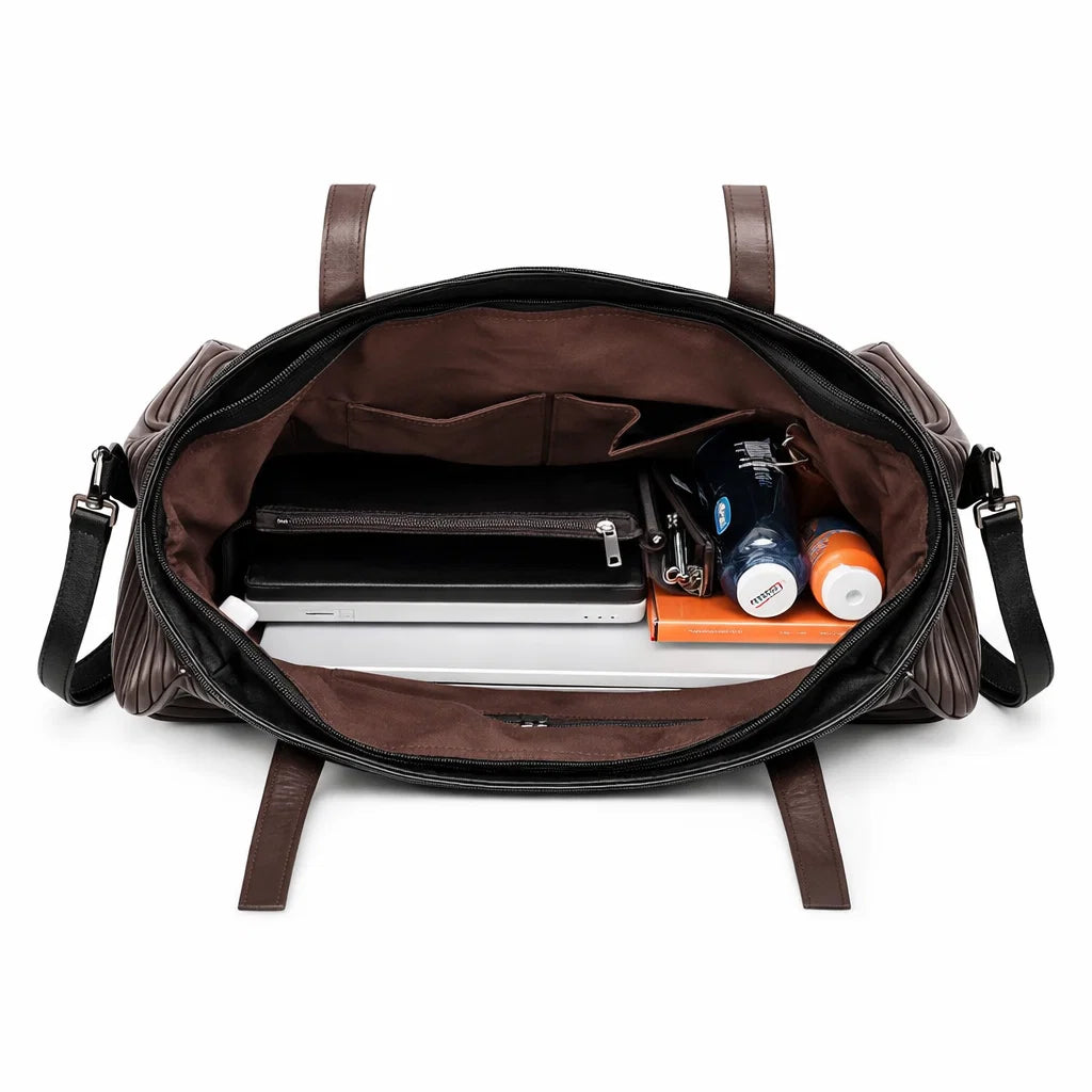 Women's Genuine Leather Messenger Bag - Sofia Vintage Girl