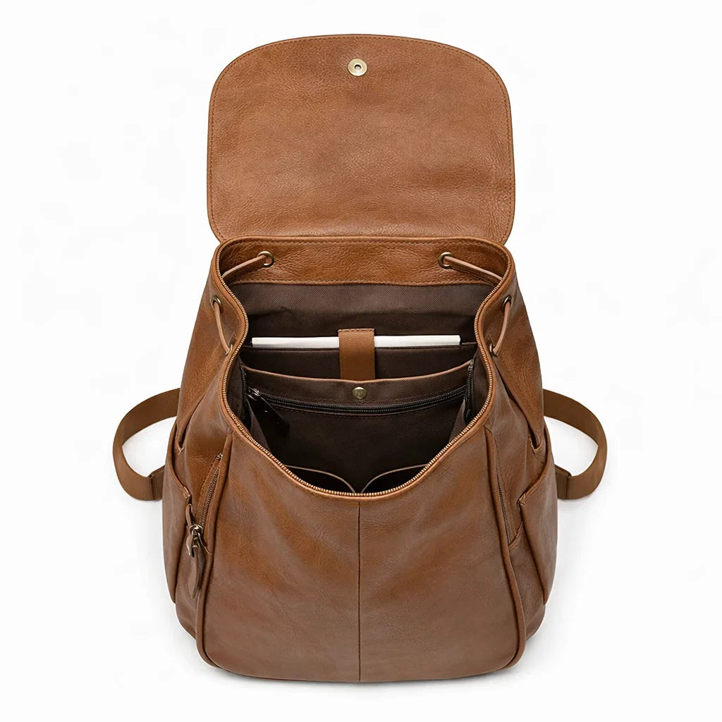 Women's Italian Genuine Leather Backpack - Eco