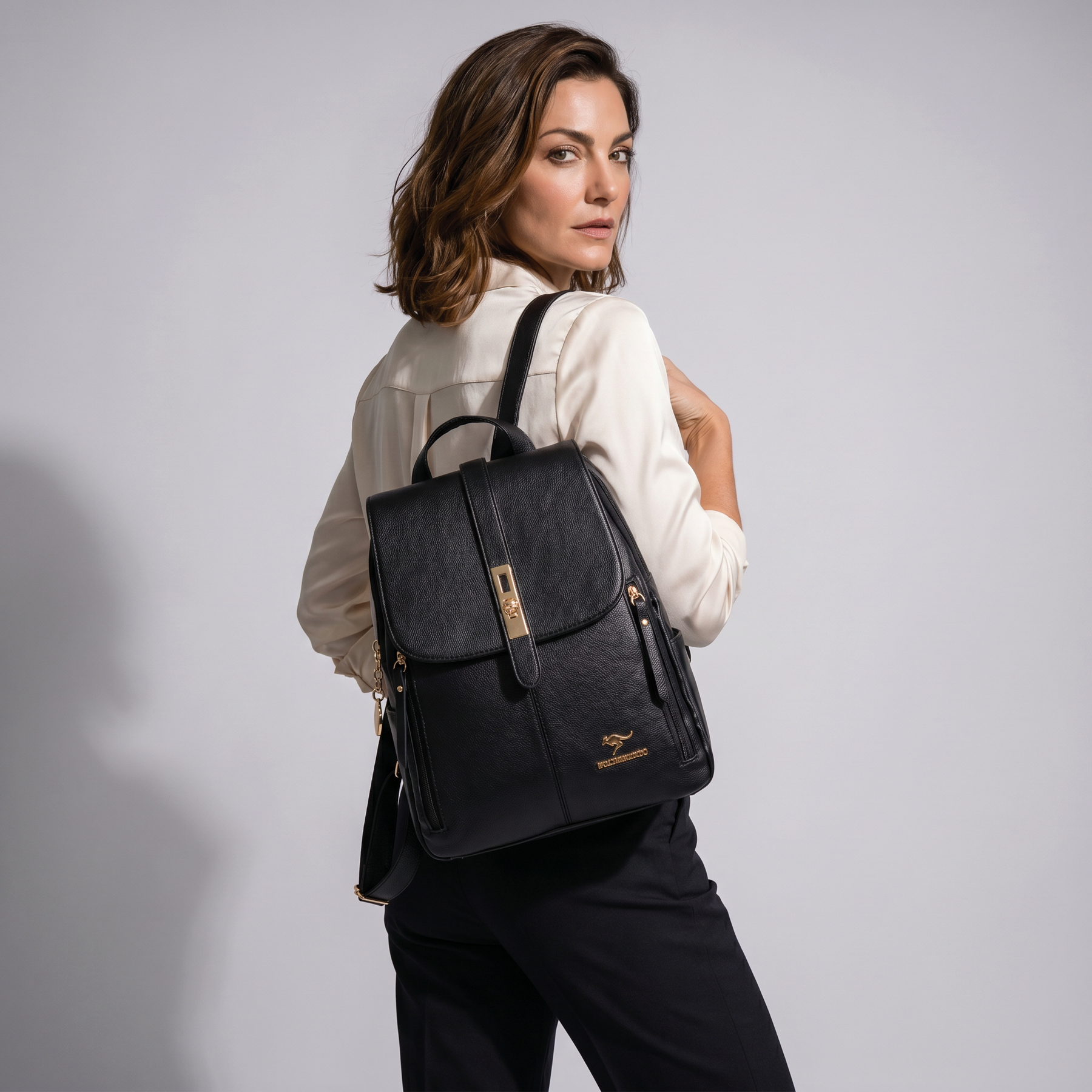 Women's Leather Backpack - Kangaroo