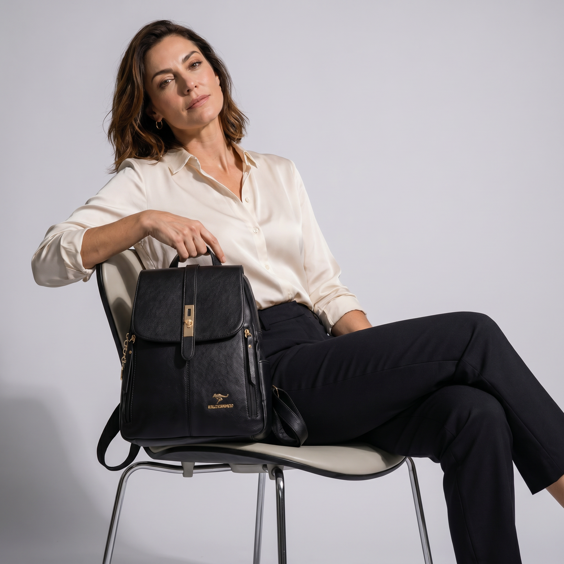 Women's Leather Backpack - Kangaroo
