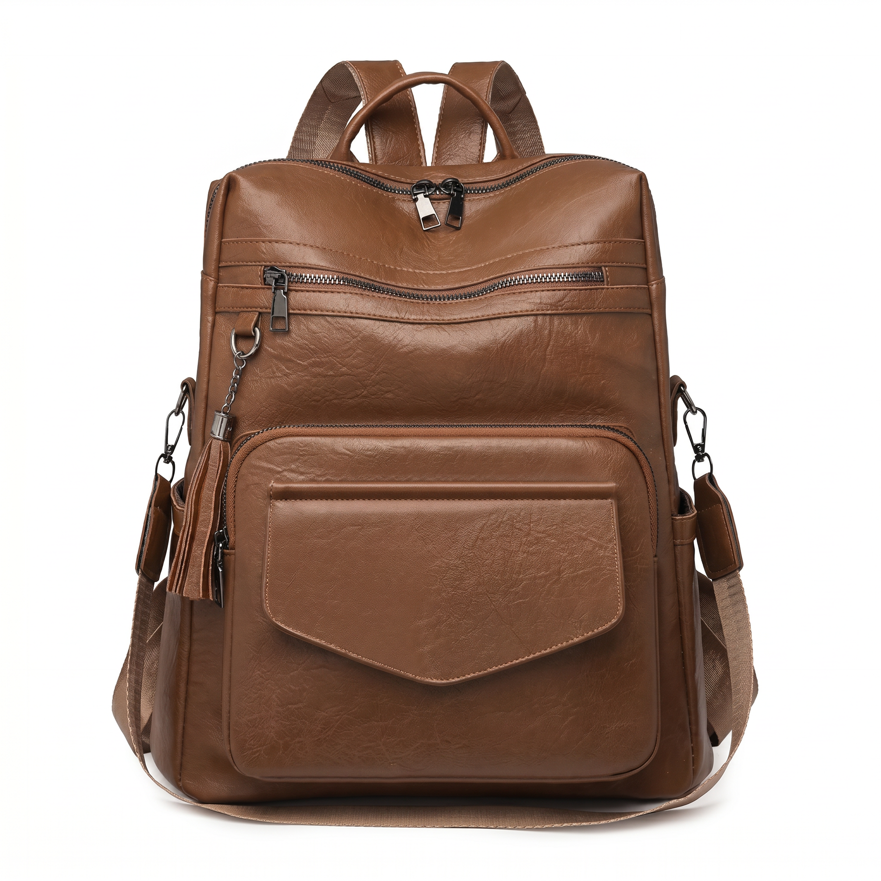 Women's Leather Backpack - Poly
