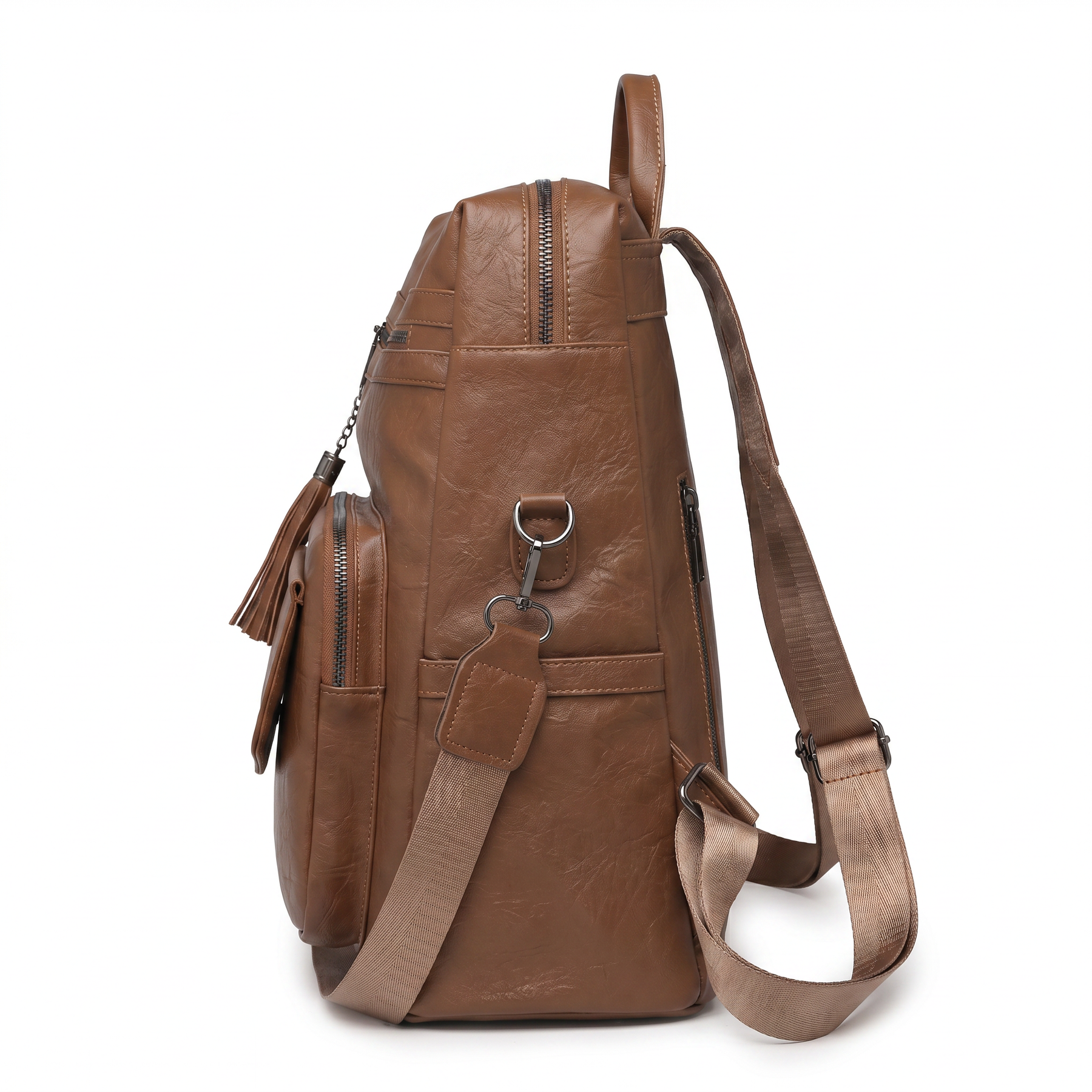Women's Leather Backpack - Poly