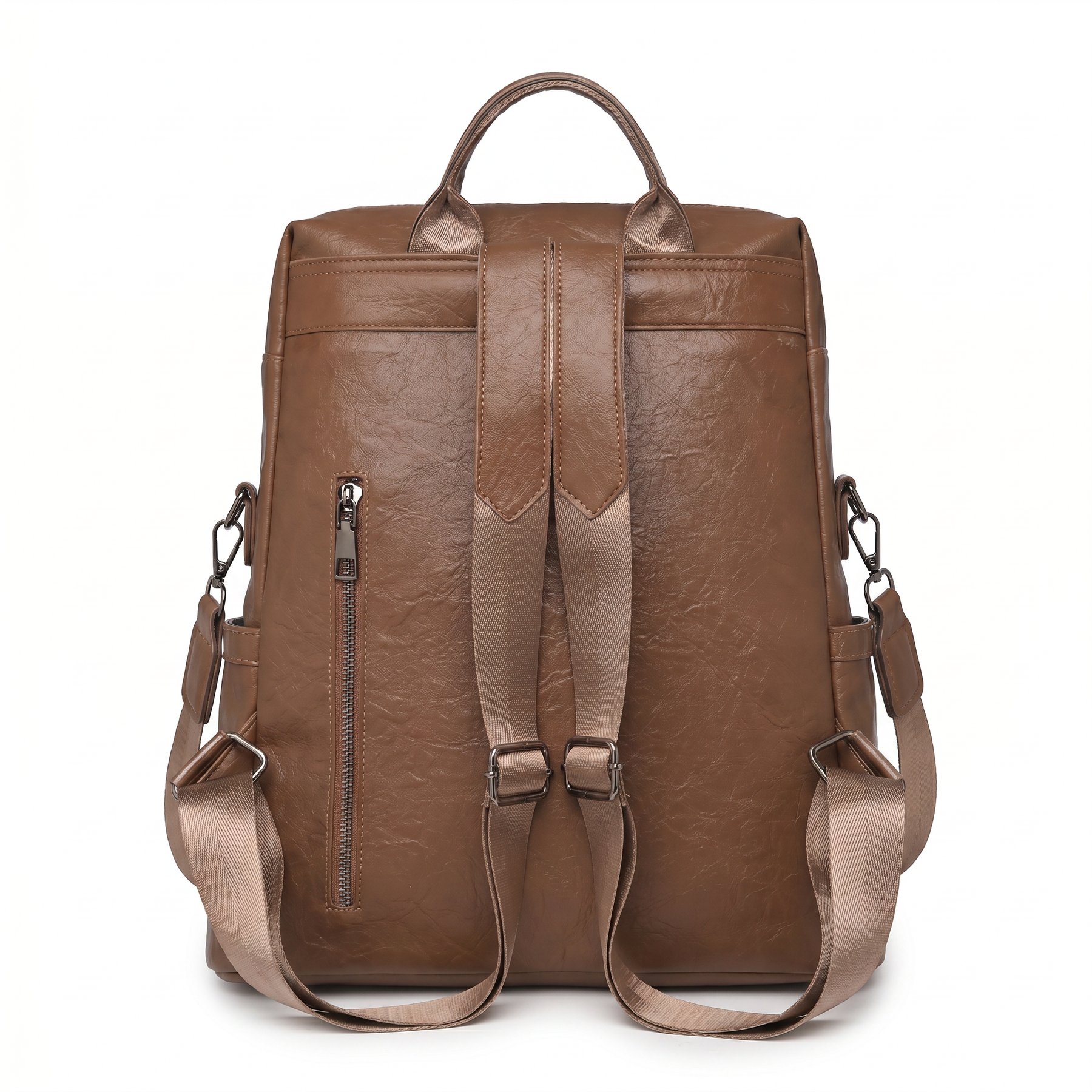 Women's Leather Backpack - Poly
