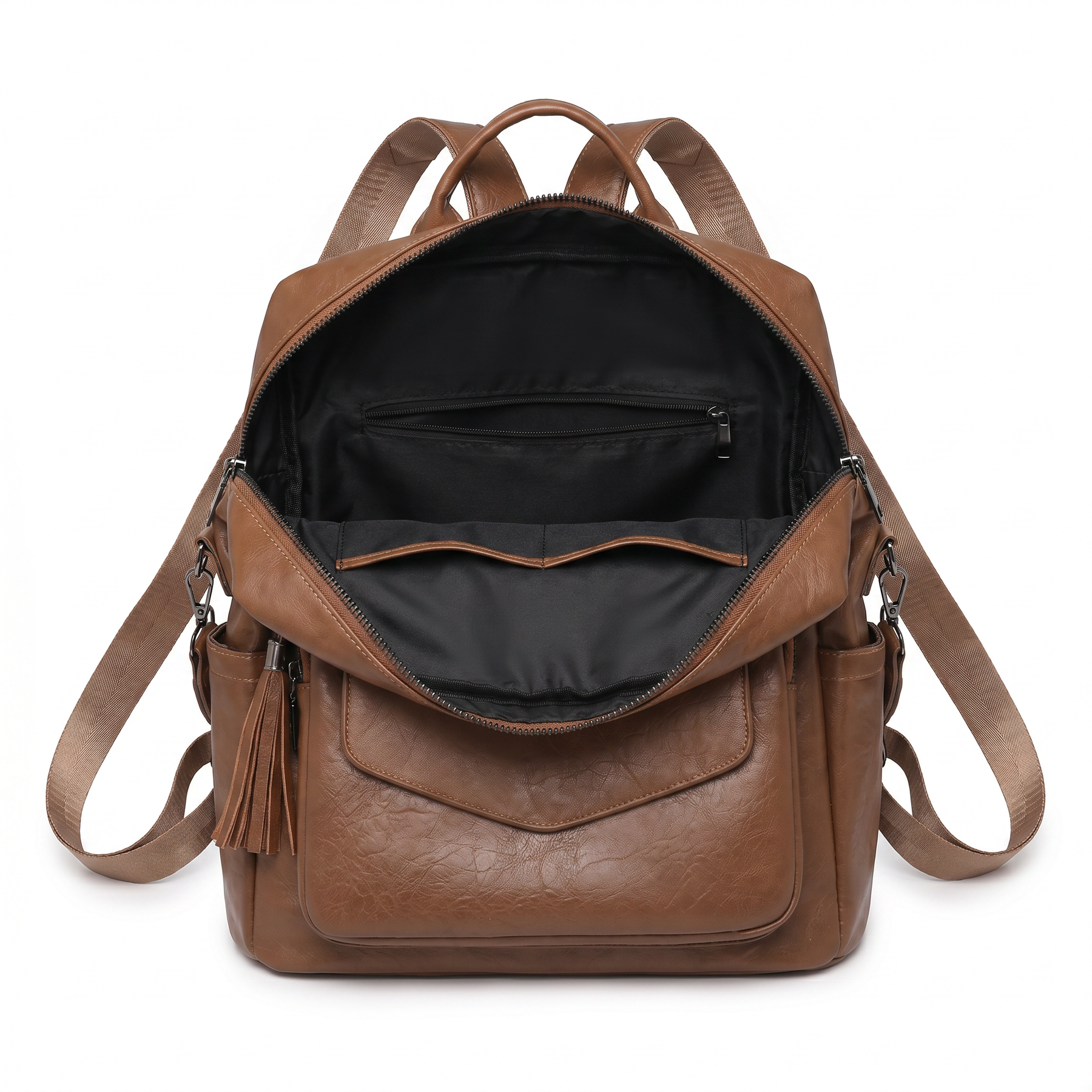 Women's Leather Backpack - Poly